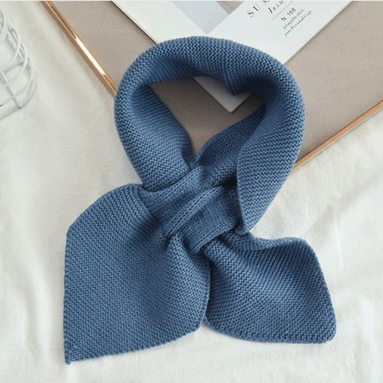 Winter women neck warmer soft knit bow shape colored Scarf 8