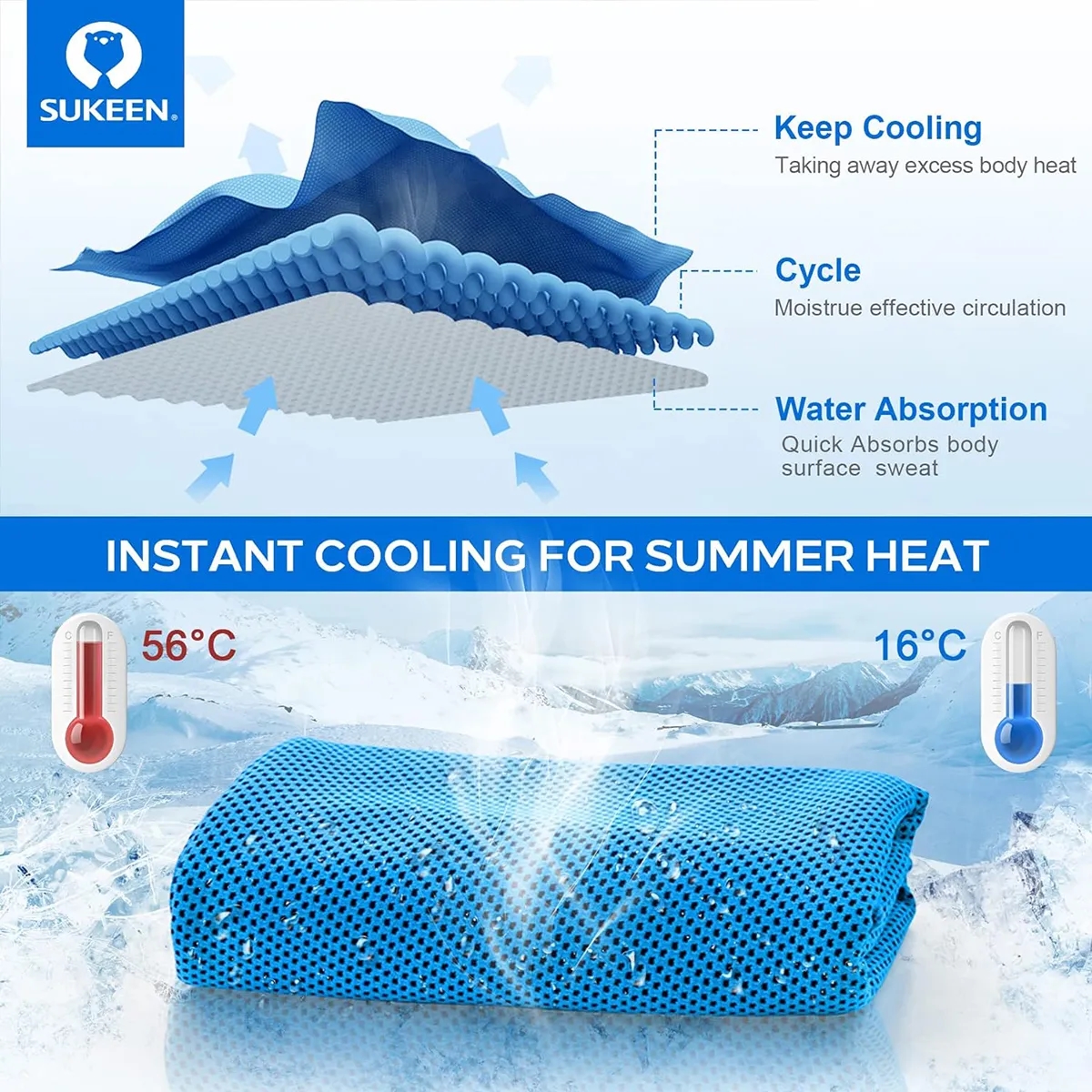 Breathable Chilly Towel with carry bottle 7
