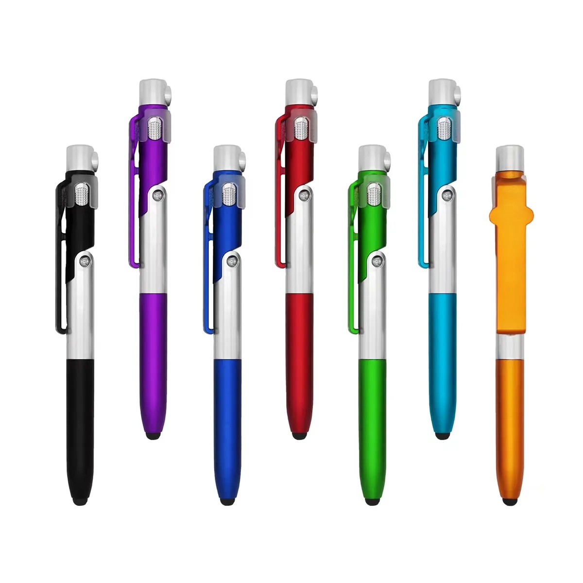 Folding Ballpoint Stylus Touch Pen Flashlight Phone Holder 5