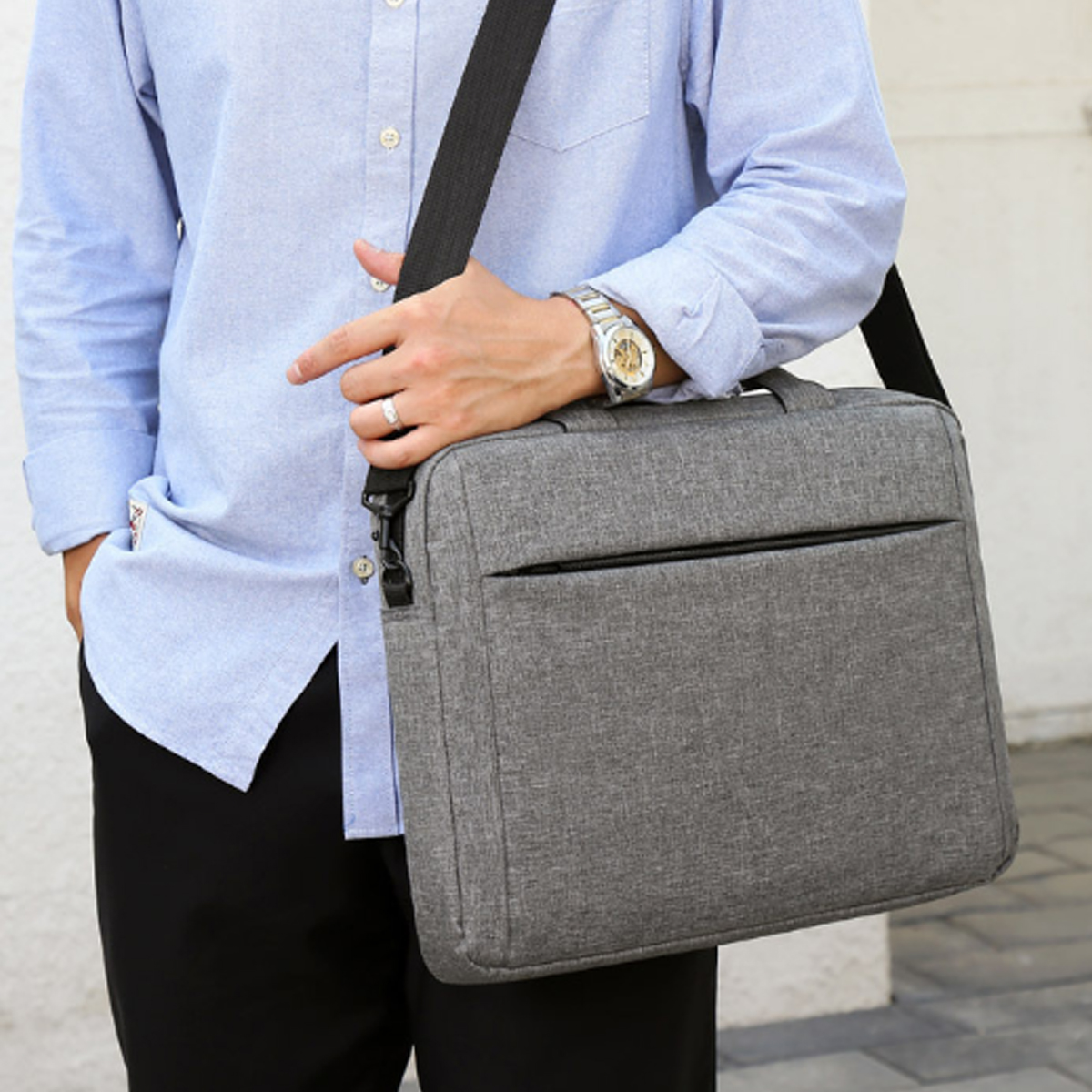 15.6" Laptop Briefcase with Luggage Trolley Sleeve 3