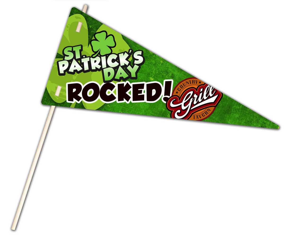 Flexible Plastic Pennant - UV-Coated (1S) - 7x16 - 10 pt. 2