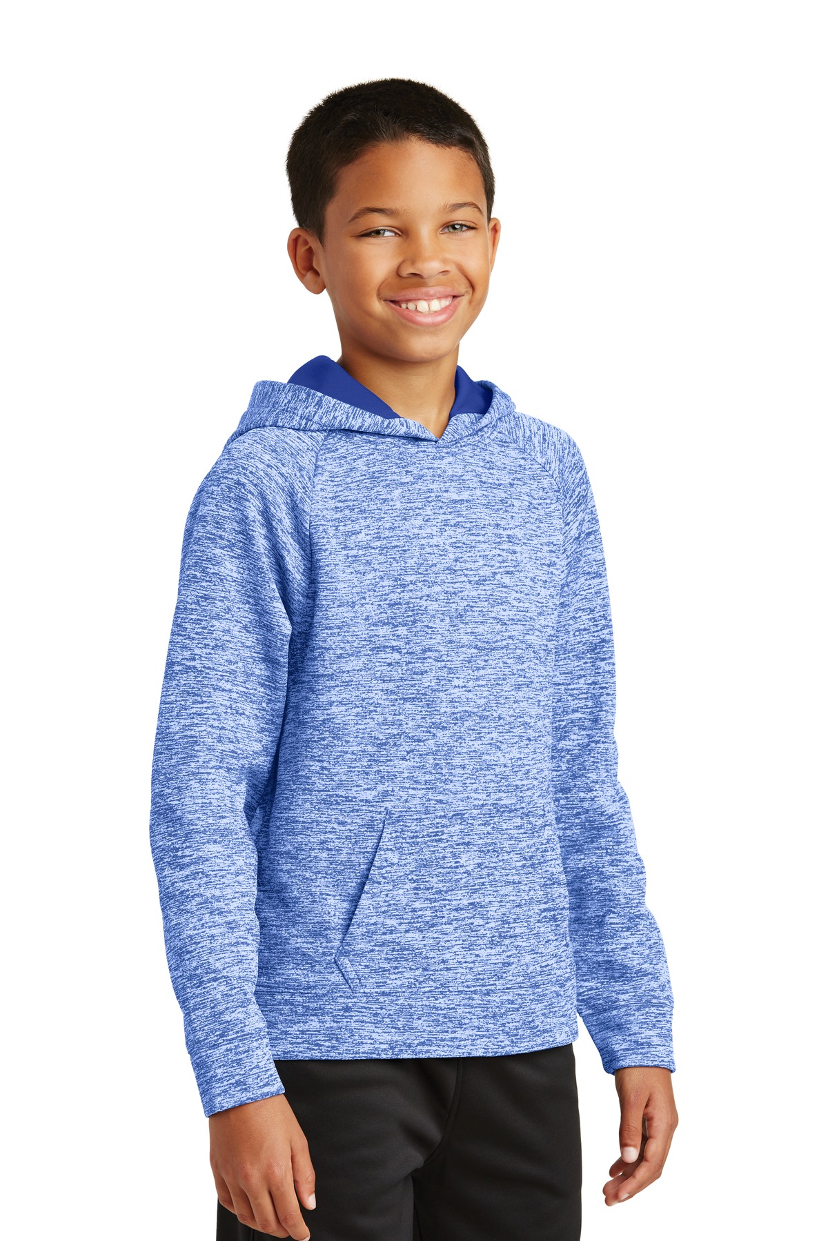 Sport-Tek Youth PosiCharge Electric Heather Fleece Hooded Pullover. YST225 8