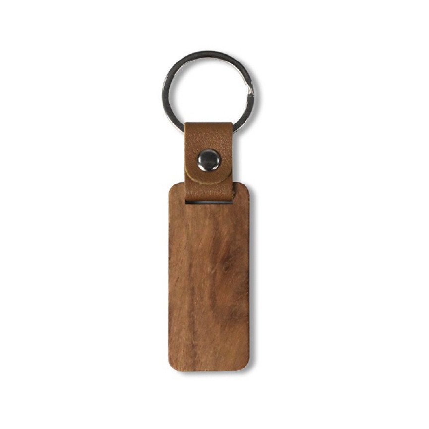 Rectangle shaped Wooden Keychain 2