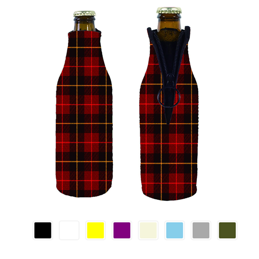 Zipper Plaid Long Neck Bottle Holder 3