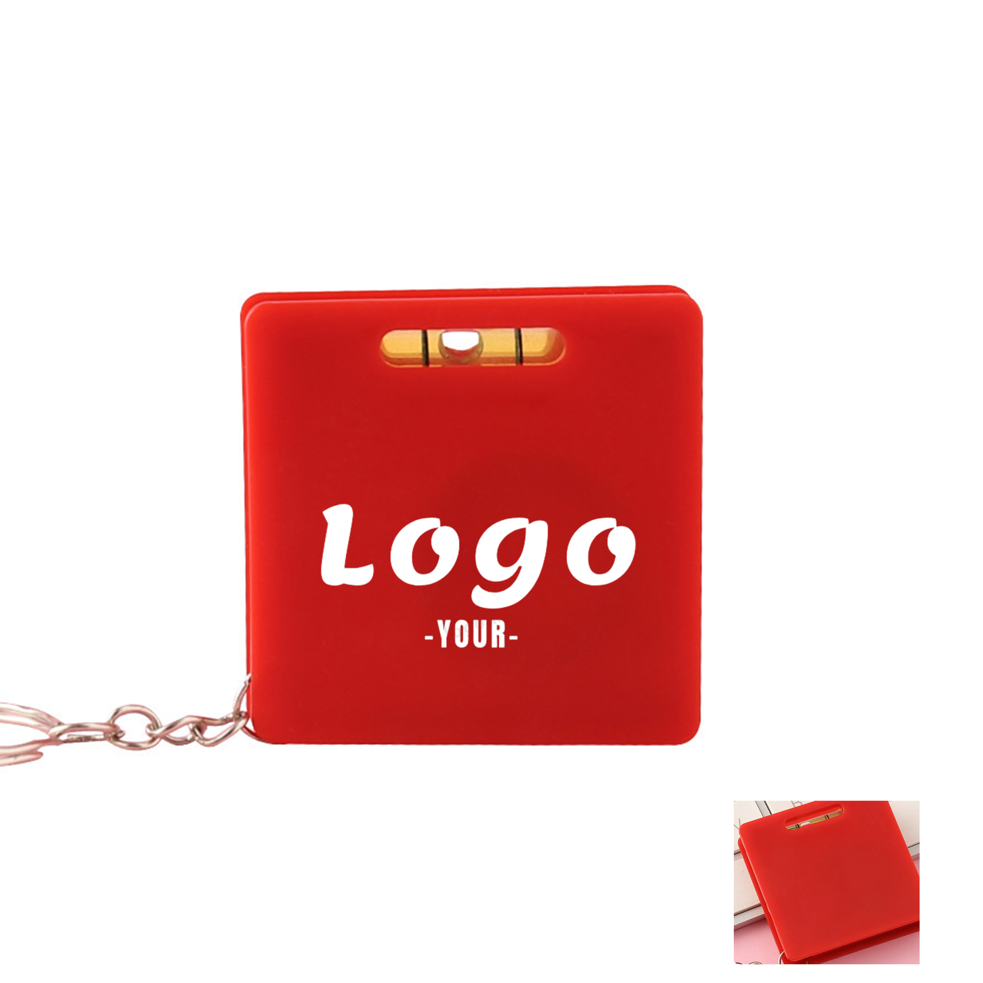 Measuring Tape Keychain With Level 2