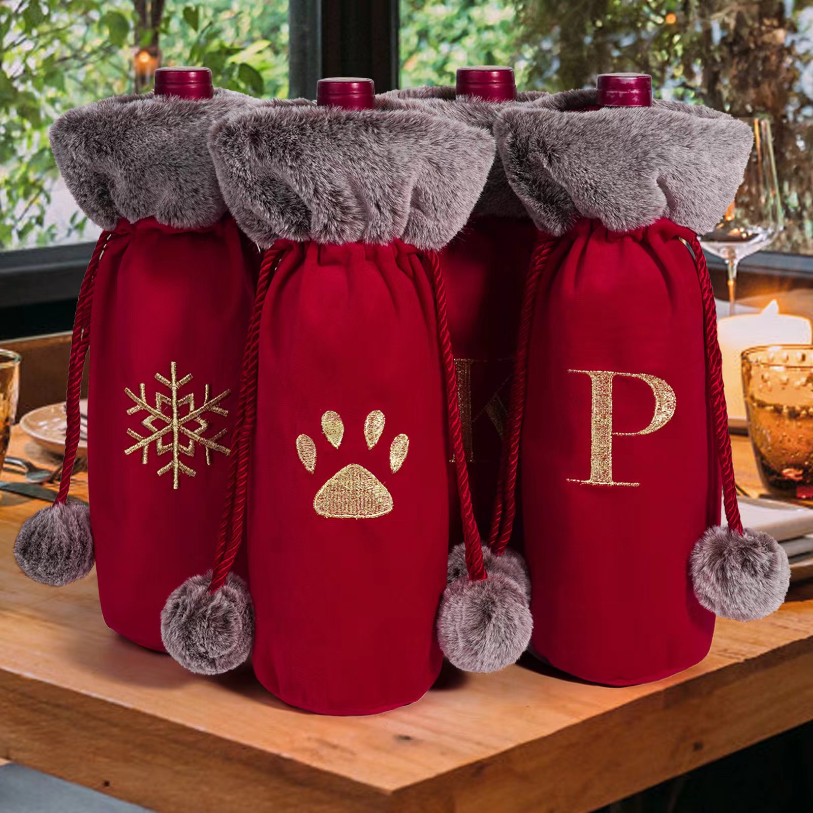 Christmas Theme Wine Holder Bag 1