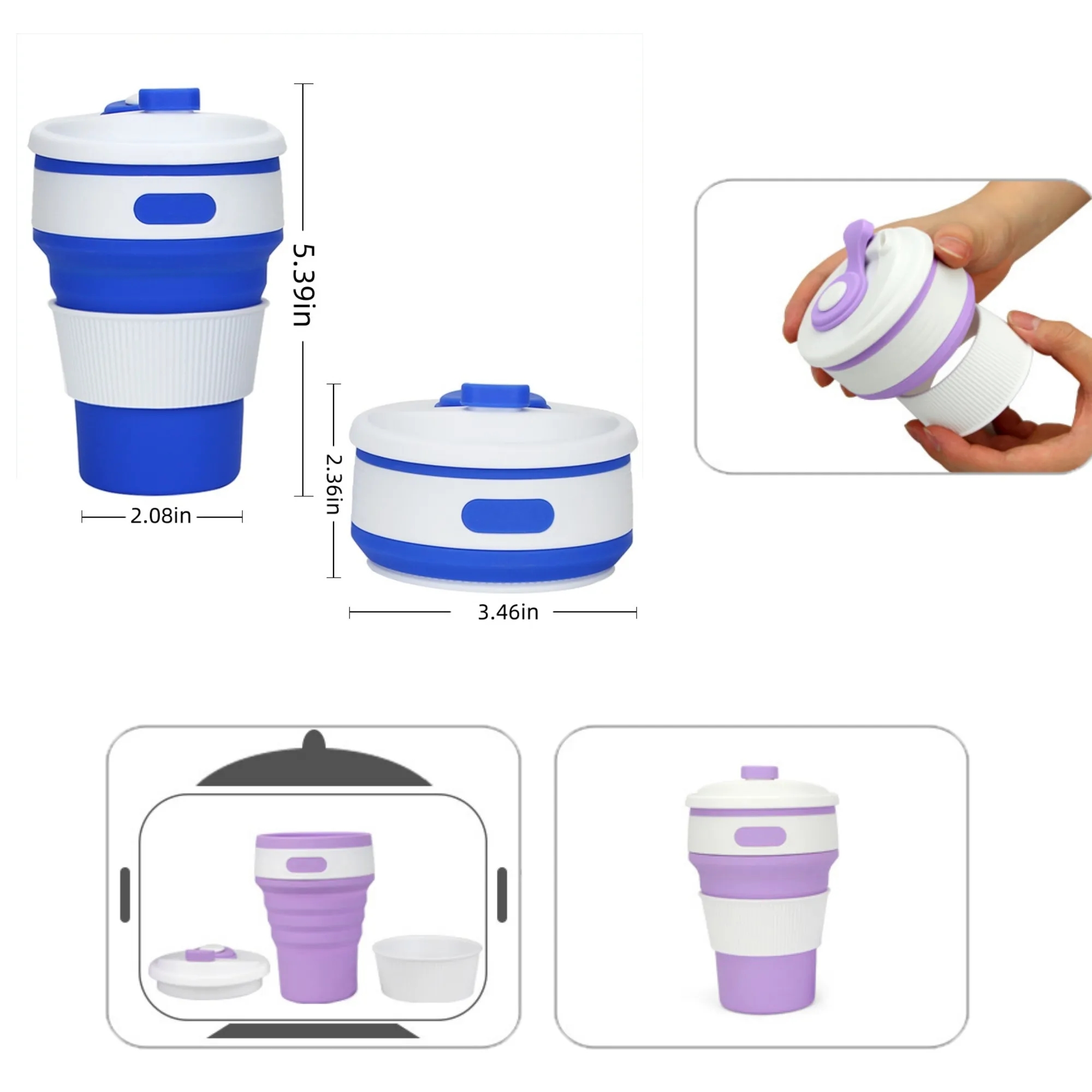 Customized silicone foldable water cup 1