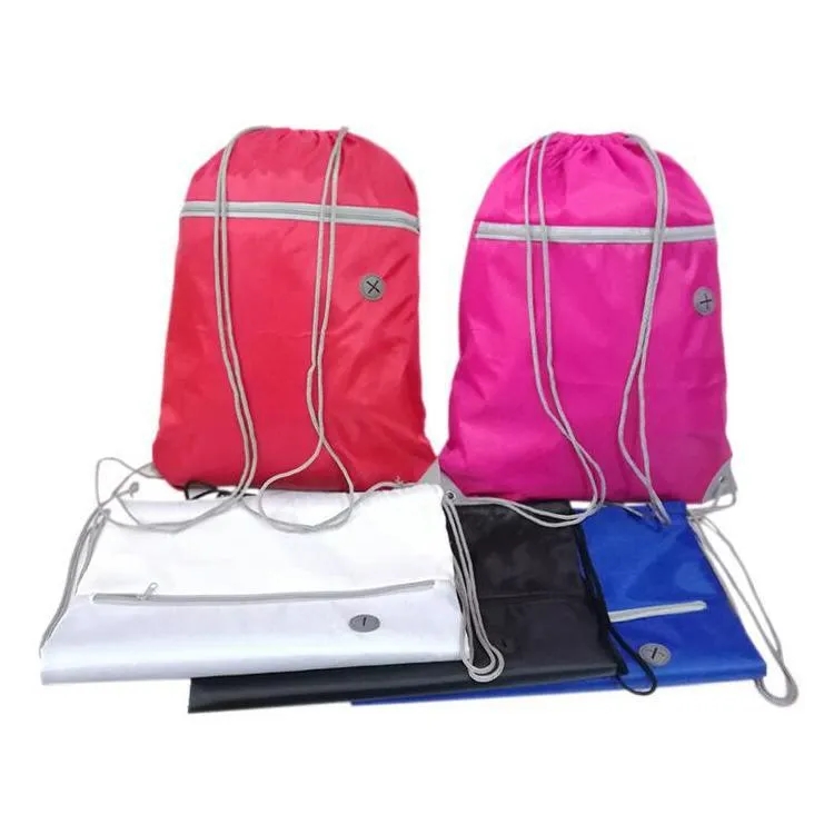 Drawstring Backpack With Zipper Pocket 2