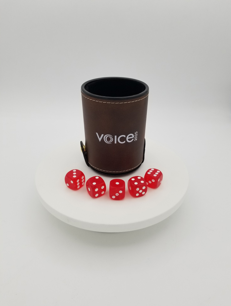 Leatherette Dice Cup with 5 Dice 2