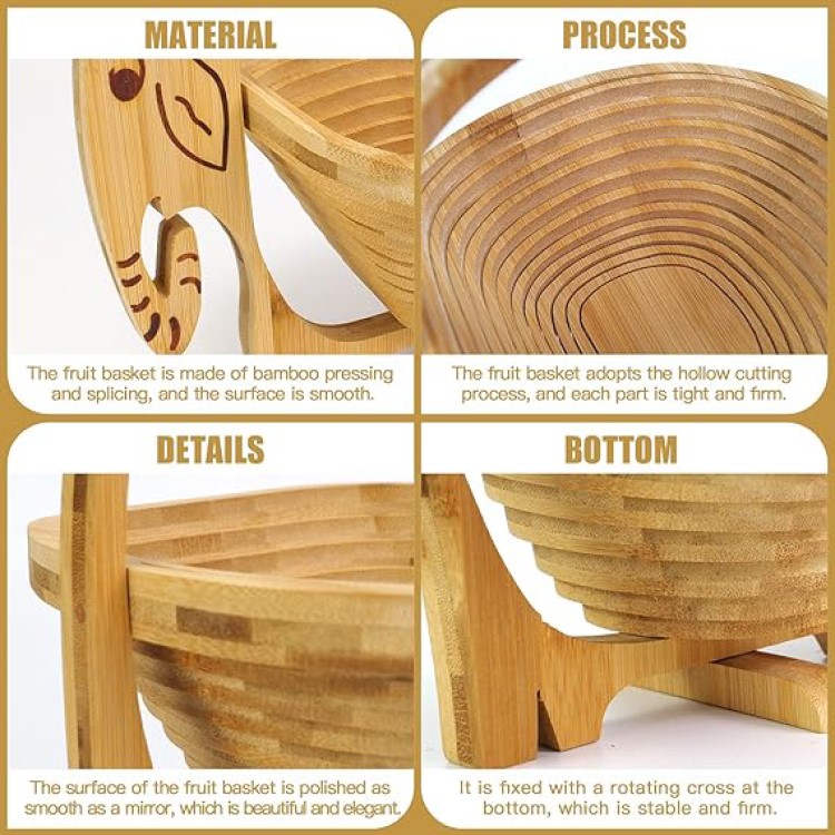 Foldable Bamboo Elephant Fruit Basket 5