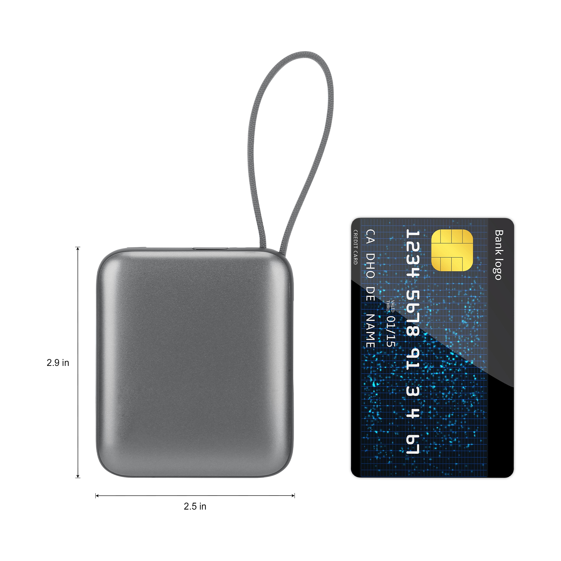 Cirtek® 10000mAh 20W PD Fast Charging Power Bank With Built-In Dual Cables 8