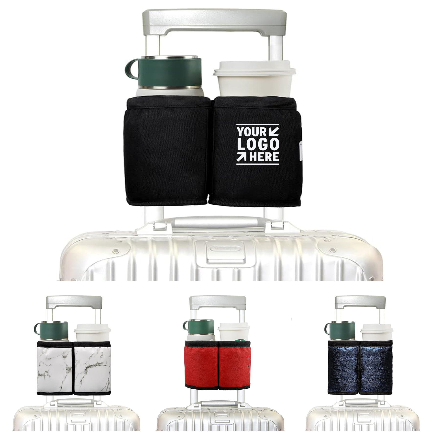 Hold Two Coffee Mugs Luggage Travel Cup Holder Free Hand Drink Carrier Flight Attendants Accessories 2