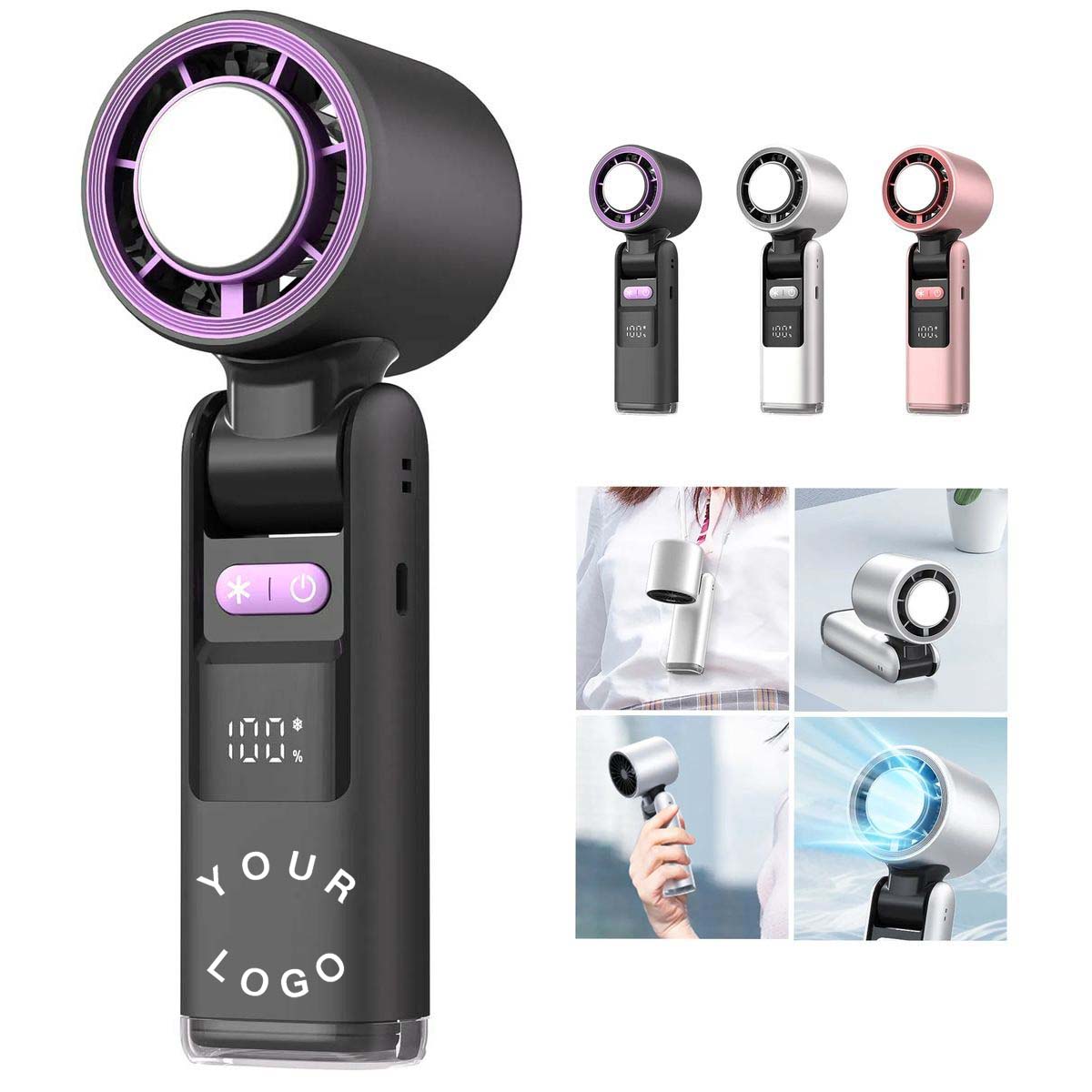 Rechargeable Cooling Fan with Digital Battery Display 2