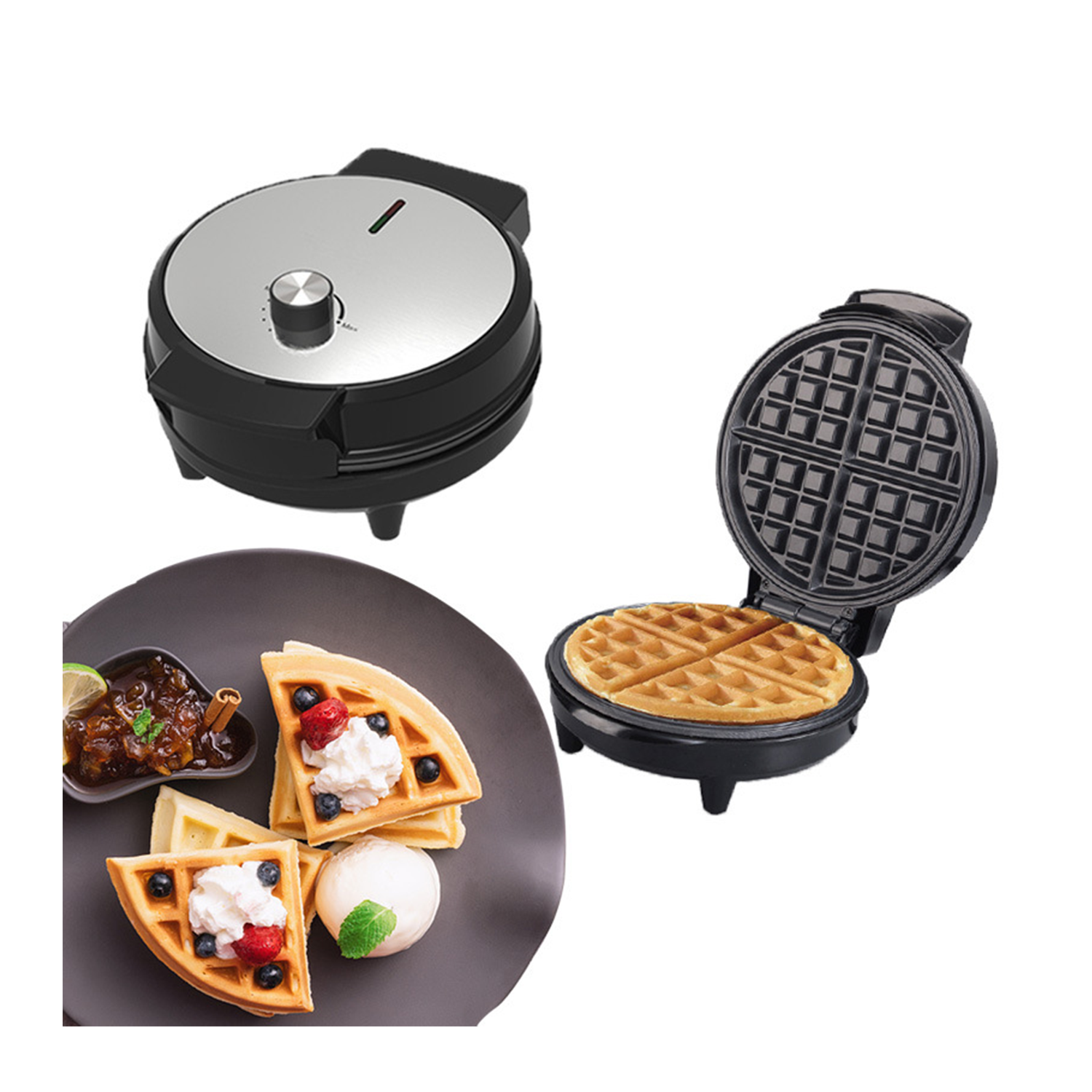 Stainless Steel Waffle Maker – Non-Stick & Safe 3