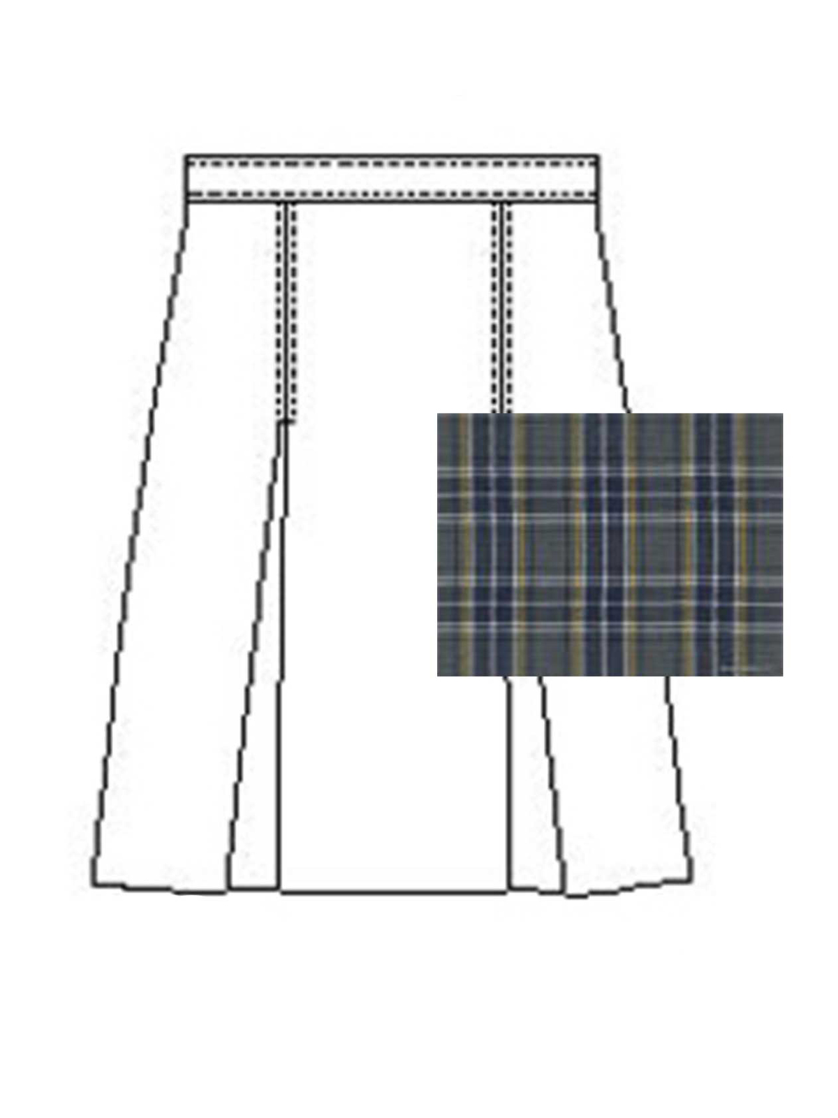 A+ Uniforms - Girls' Model 34 Polyester Plaid Skirt 1