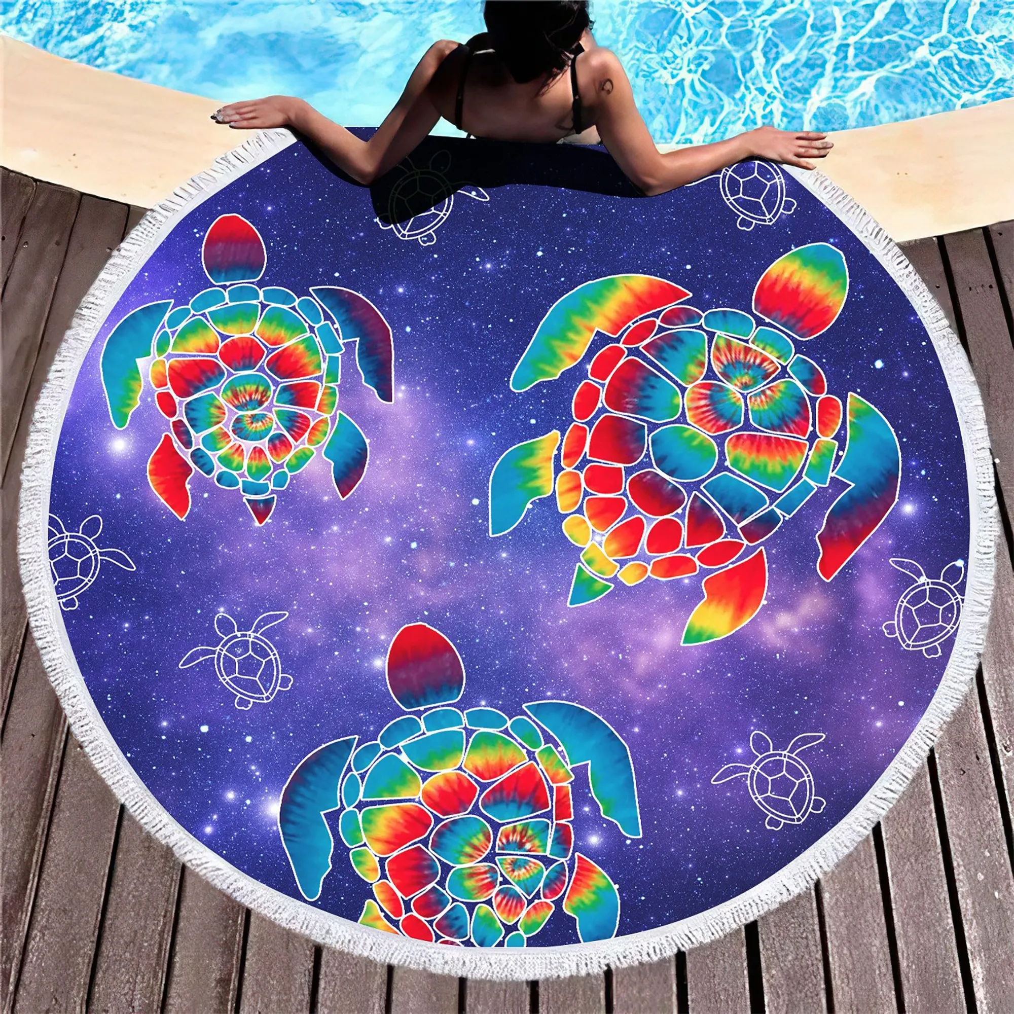 MOQ 50 Microfiber Round Beach Towel 14
