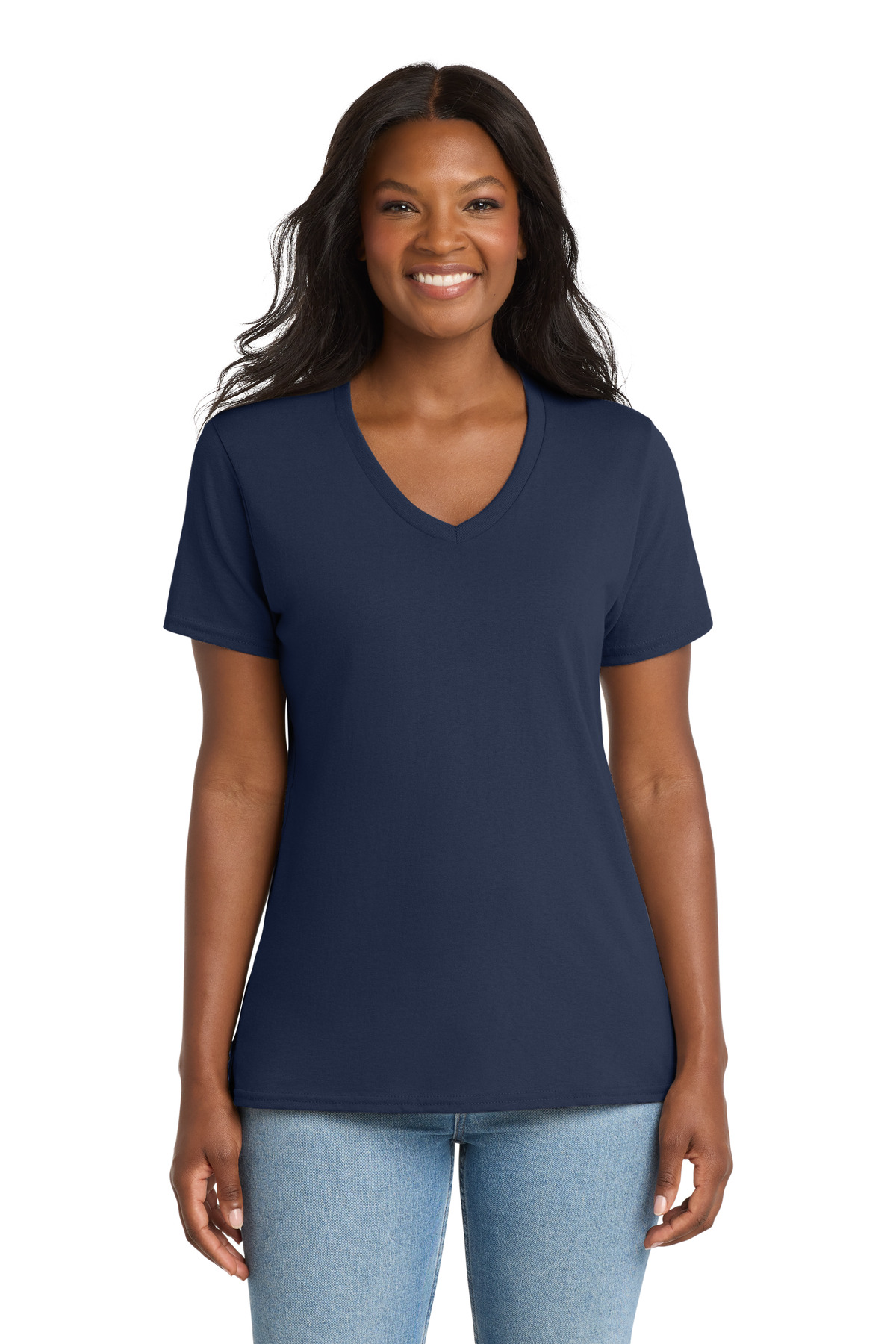 Port & Co Women's Core Cotton V-Neck Tee. LPC54V 44