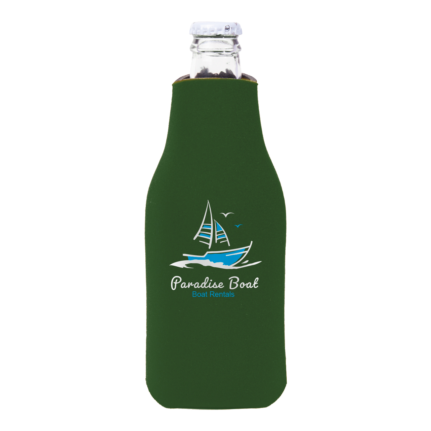 Zipper Beer Bottle Cooler (2 Color Imprint) 14