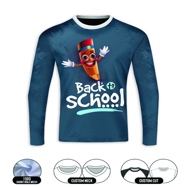 Sublimation Pinhole Long Sleeve T-Shirt -Unisex, Women, Kids 1