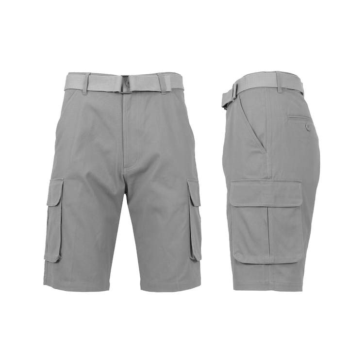 Men's Belted Cargo Shorts - Gray 30-42 2