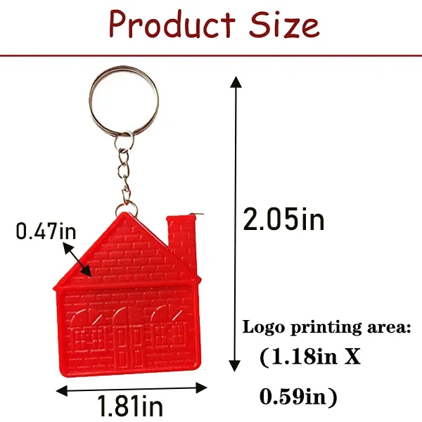 Mini Retractable House-Shaped Tape Measure Key Chain 6