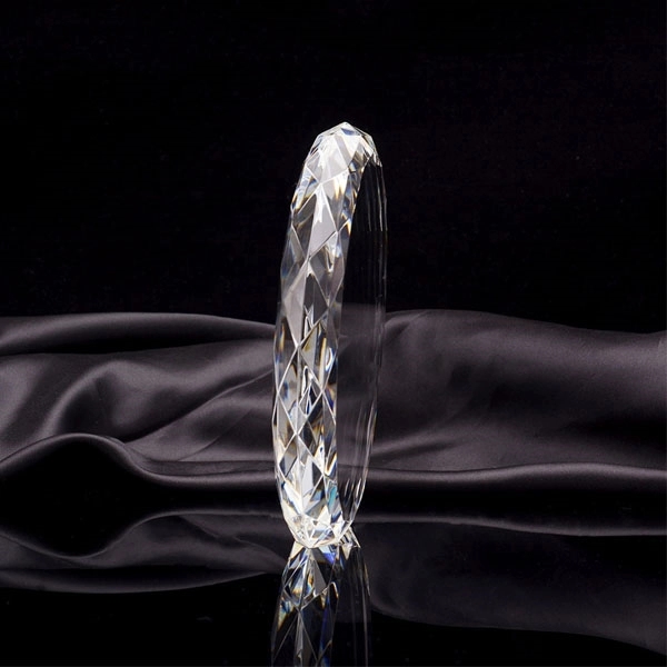 Round Faceted Crystal Paperweight 6