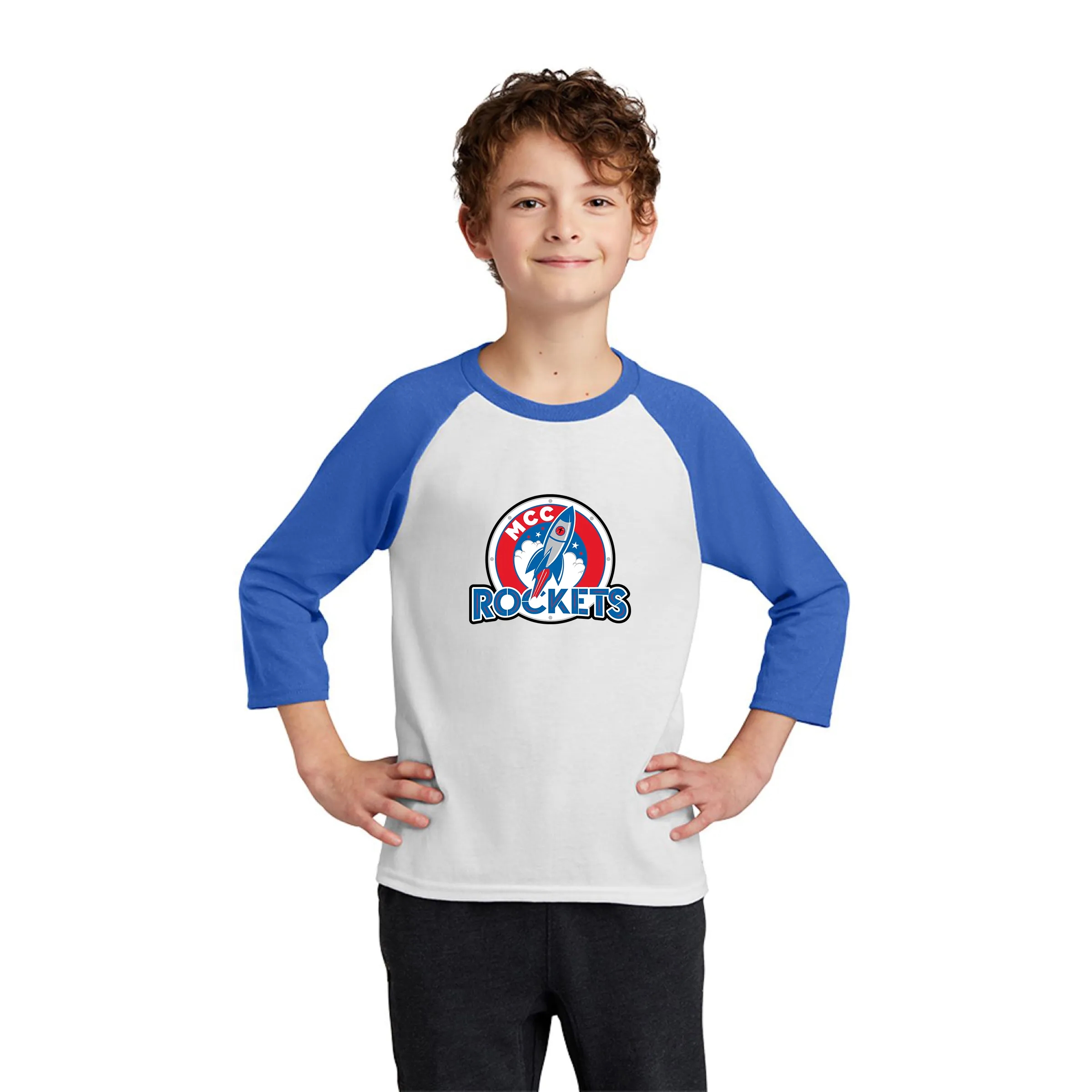 PORT & COMPANY(R) YOUTH CORE BLEND 3/4-SLEEVE RAGLAN TEE 7