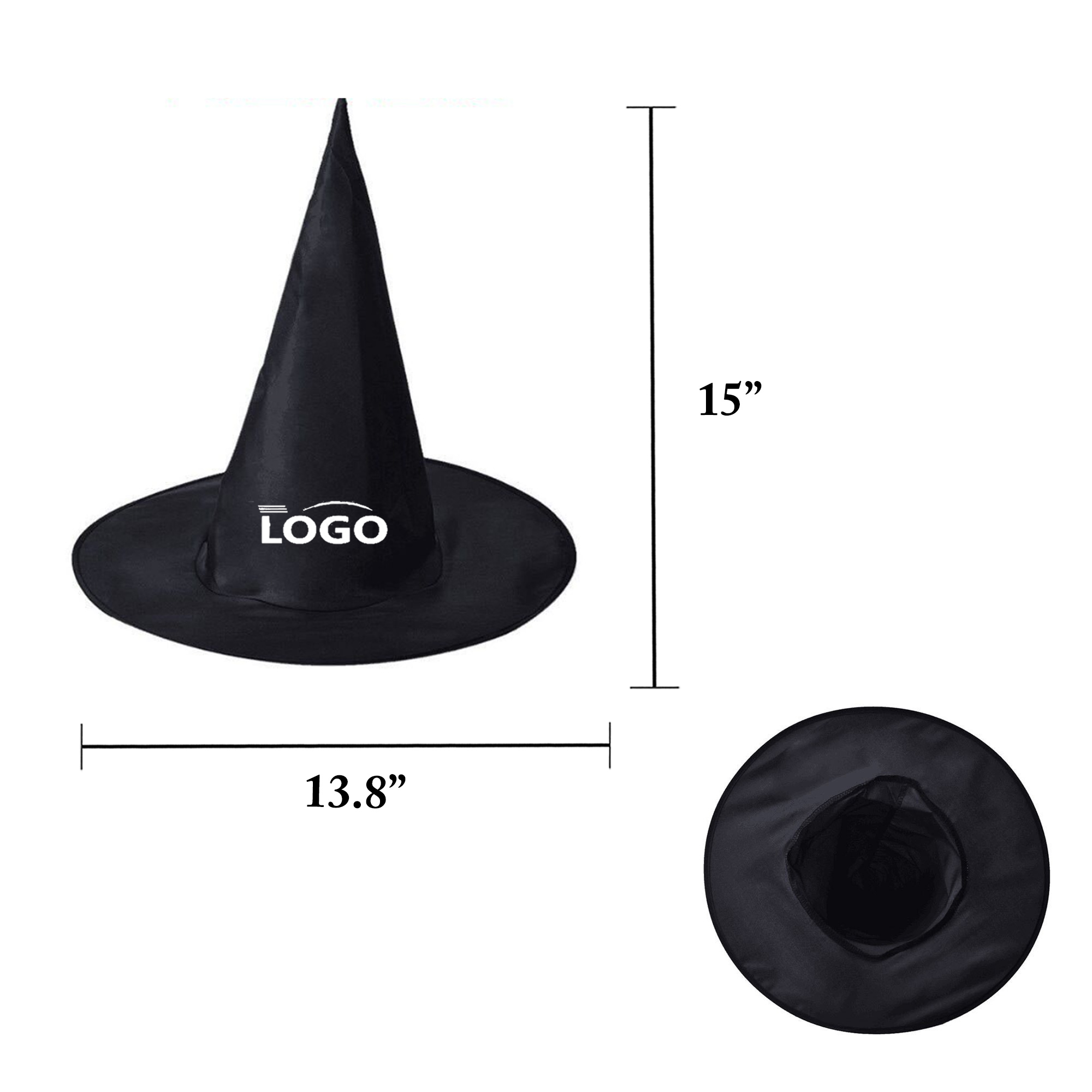 Halloween Witch Hats for All Ages in Black Oxford 2