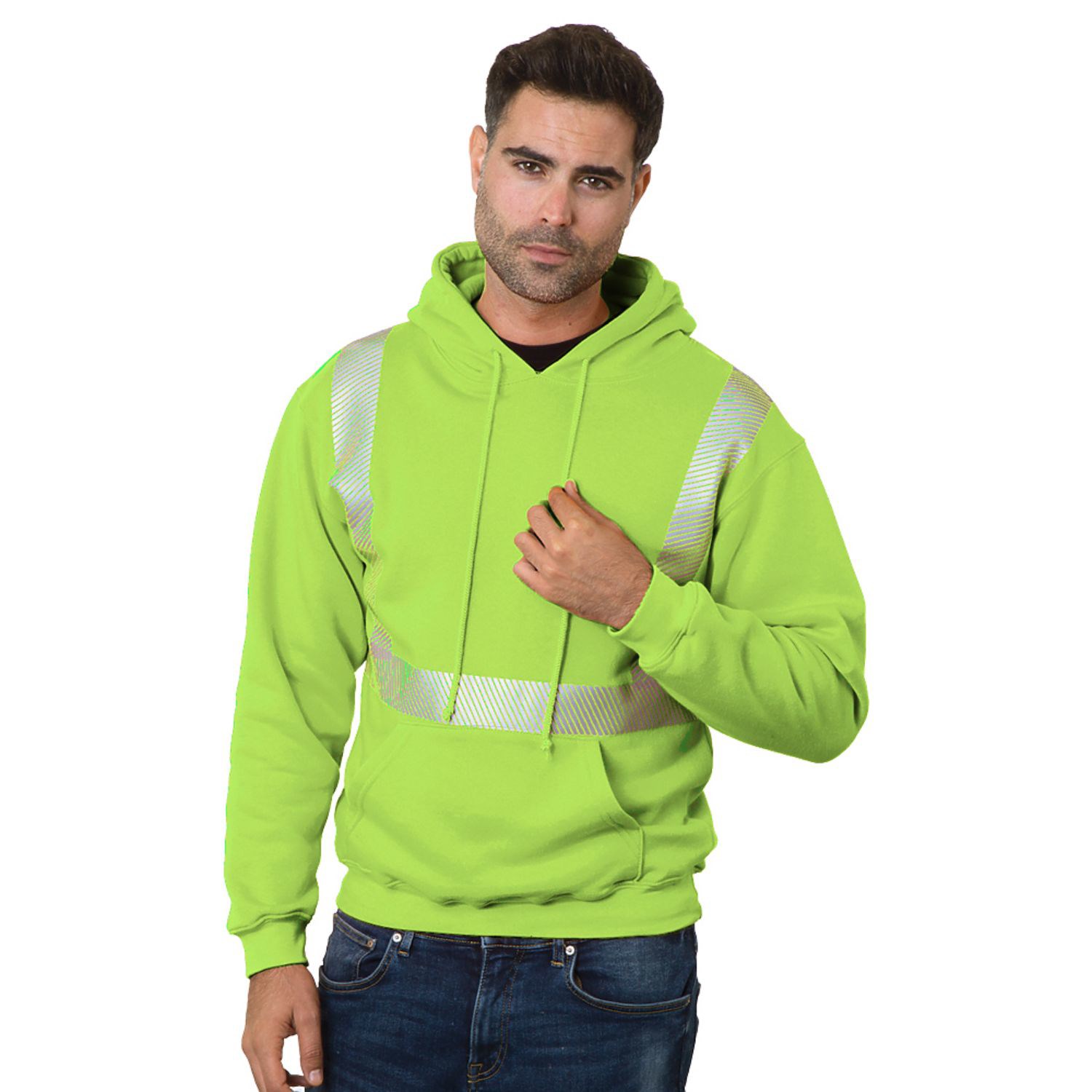 Class 2 USA-Made Pre-Shrunk Segmented Safety Pullover Hoodie 1