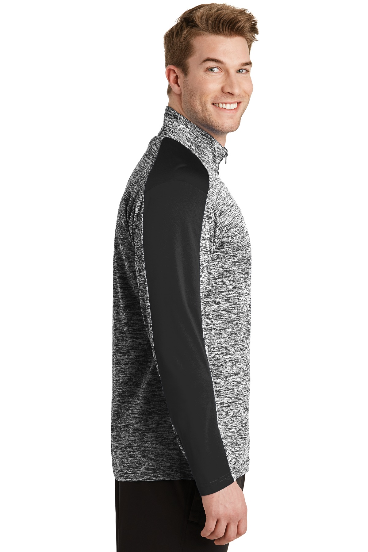PosiCharge Electric Heather Colorblock 1/4-Zip Pullover