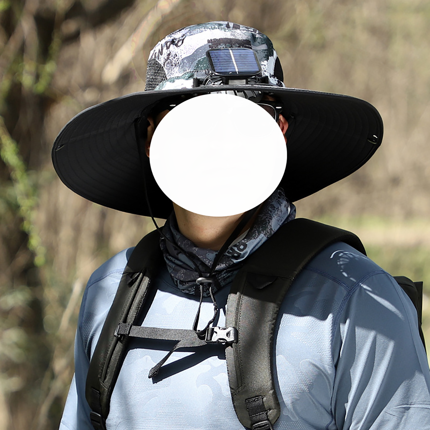 Wide Brim Solar USB Rechargeable Fan Sun Hat 3