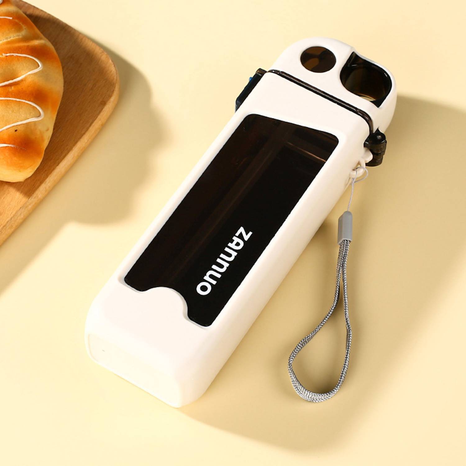 12oz Square Water Bottle w/ Straw 5