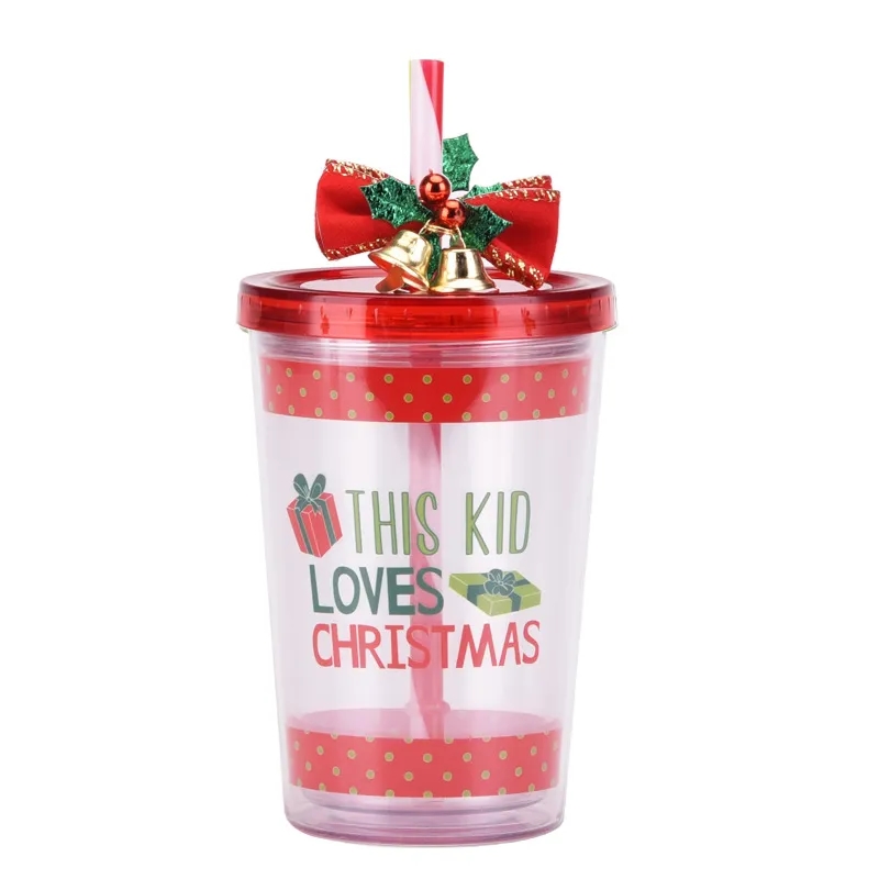 Christmas Double Layer Plastic Water Cup 7