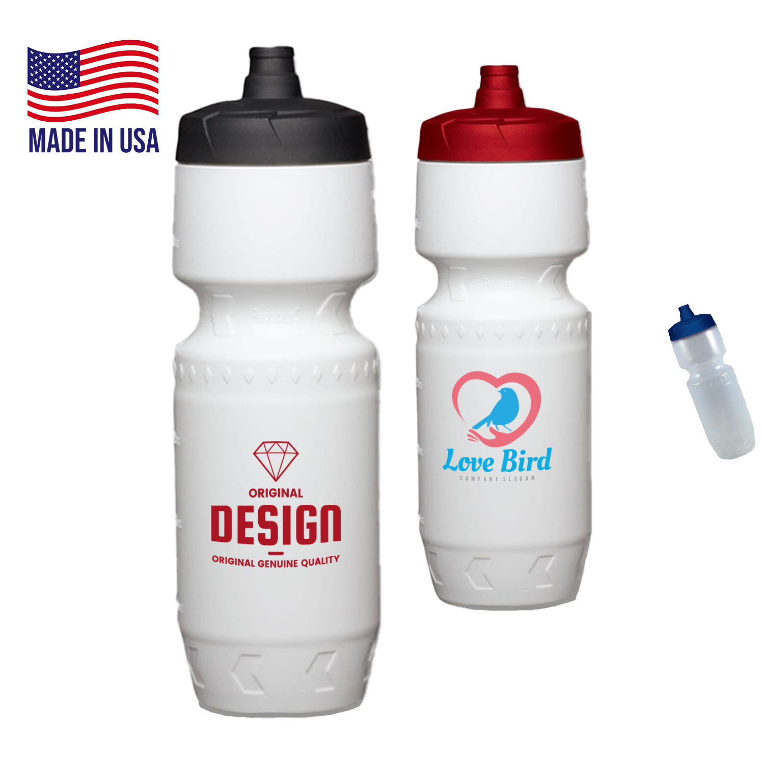 Premium Bike Bottle USA made 24 oz push spout 2