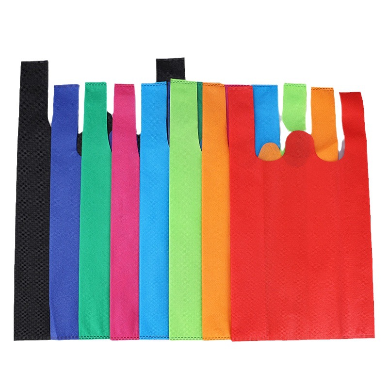 Reusable Eco T Shirt Vest W D Cut Supermarket Tote Grocery Shopping Bag 1