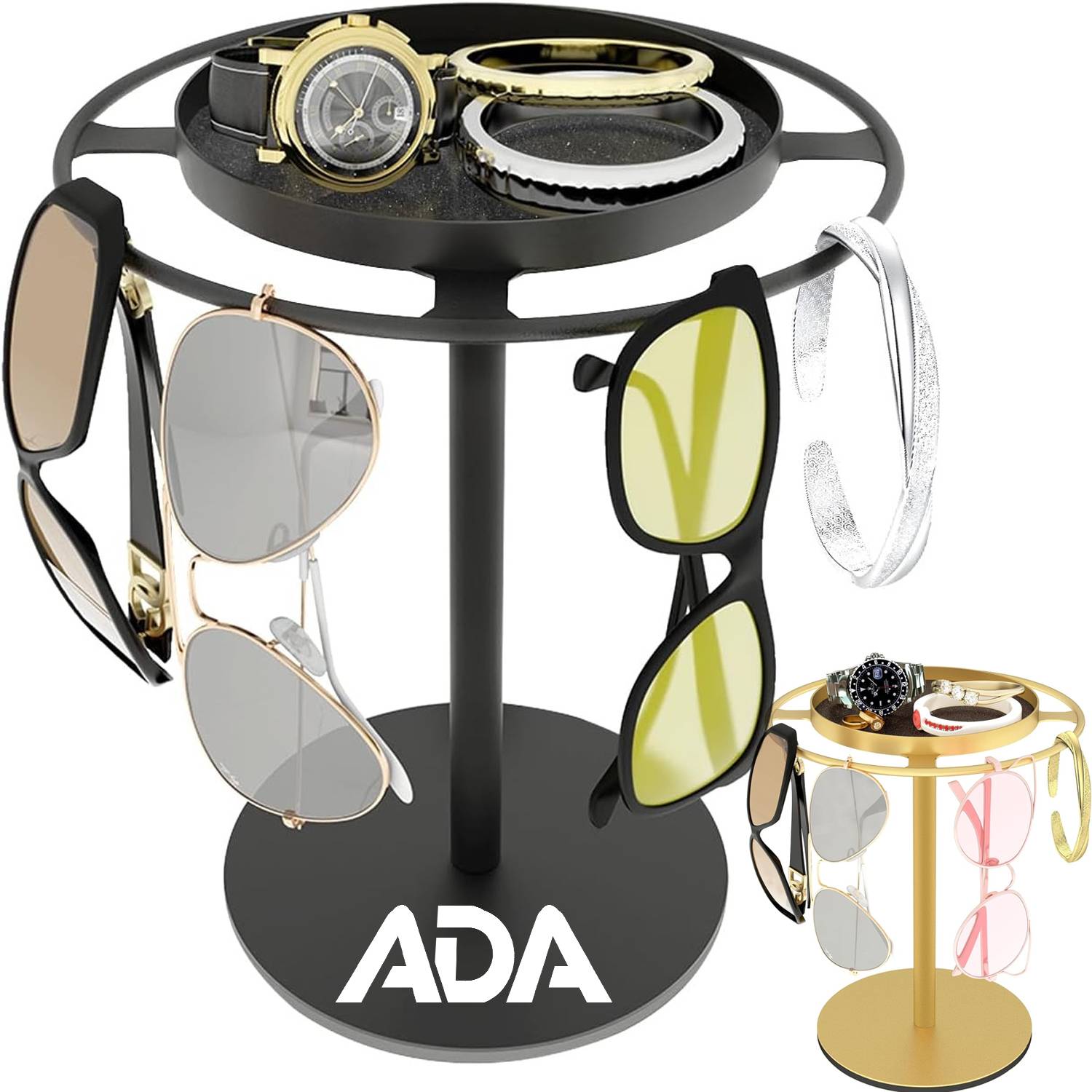 Desktop Sunglasses Jewelry Display Stand w/ Tray 2