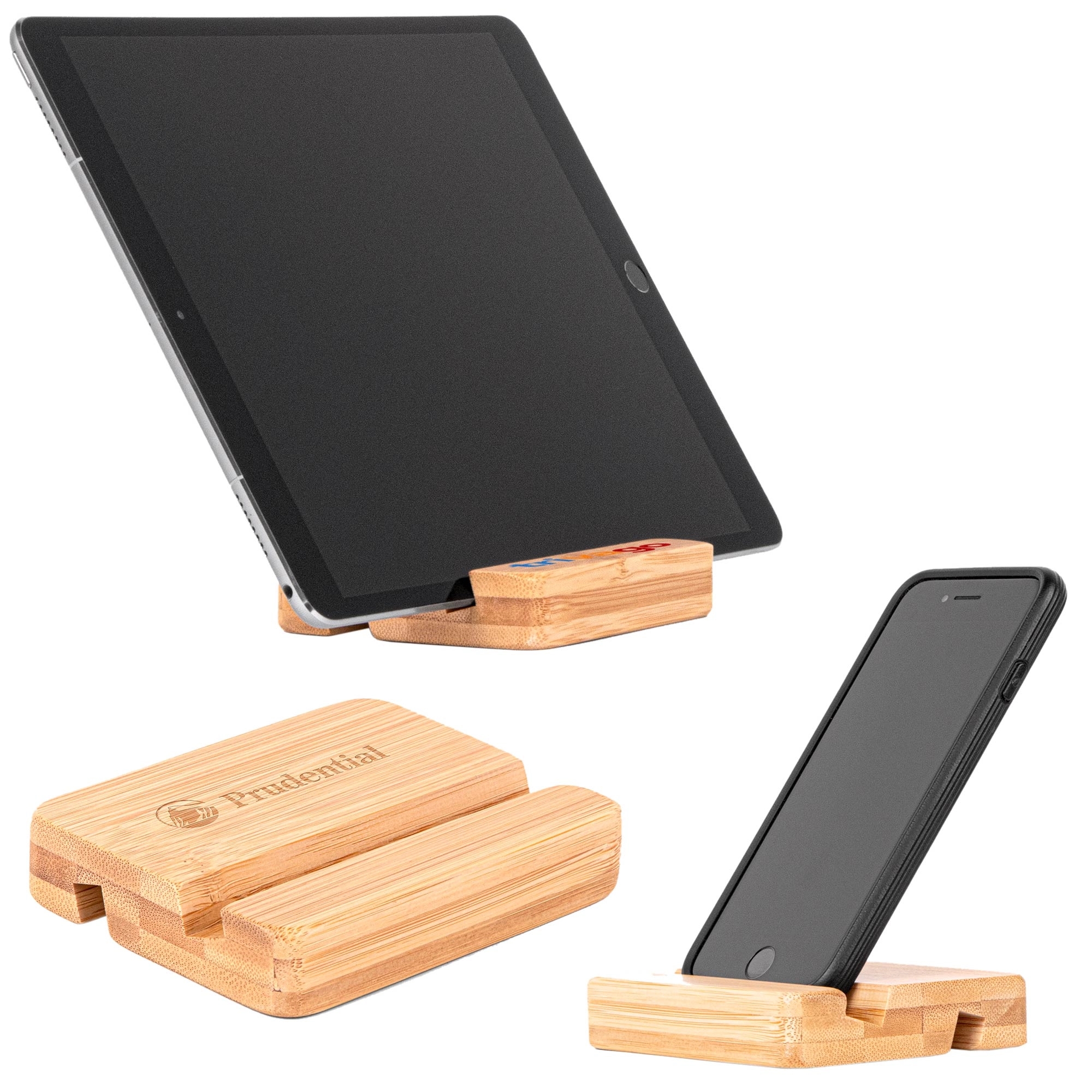 The Bamboo Dual Tablet and Mobile Device Holder 2