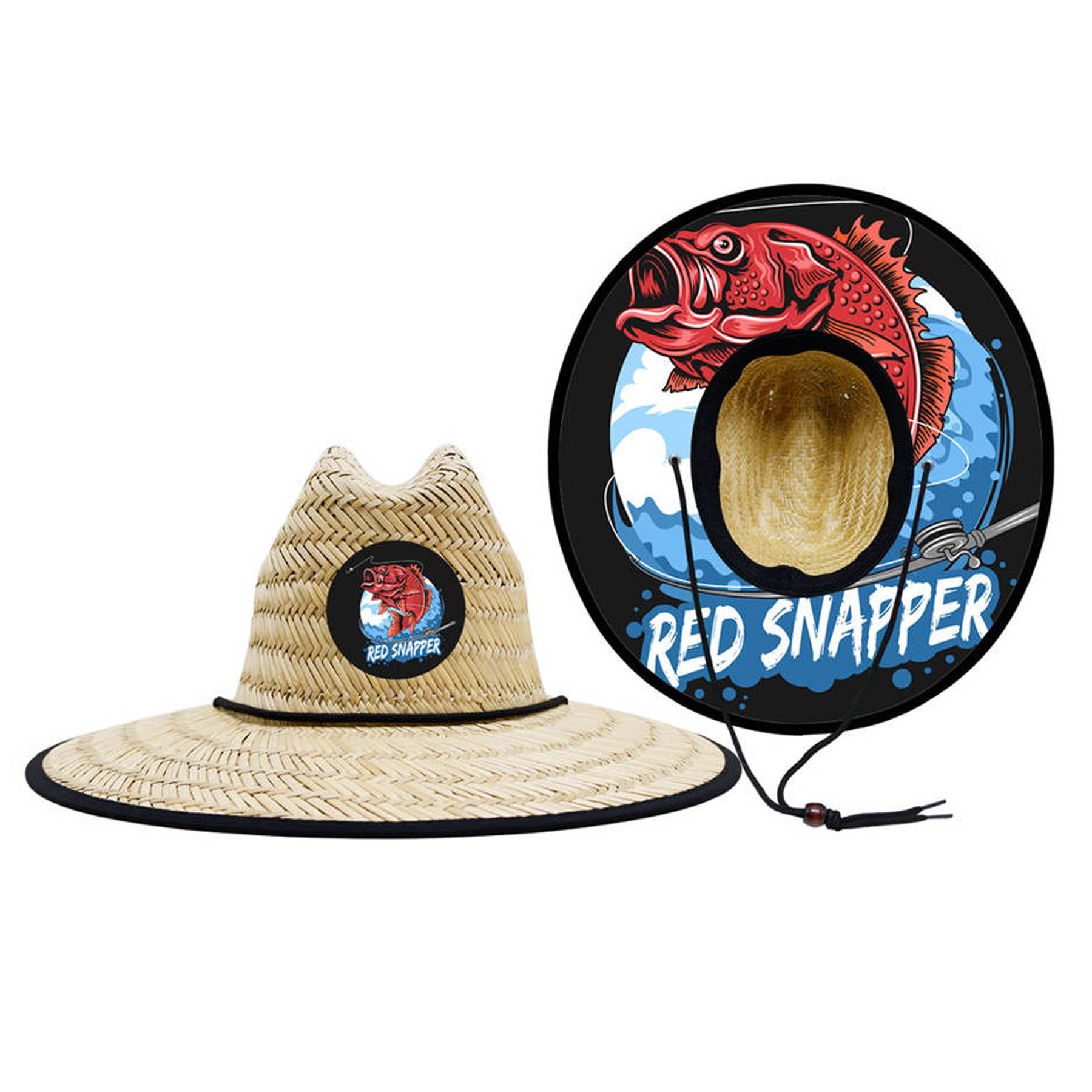 Lifeguard Straw Hat with Custom Patch 2