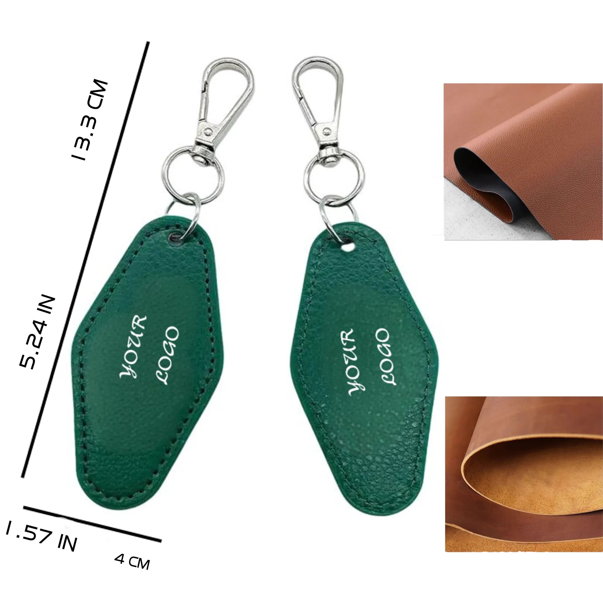 Diamond-shaped lychee grain leather double-sided hot stamped 3