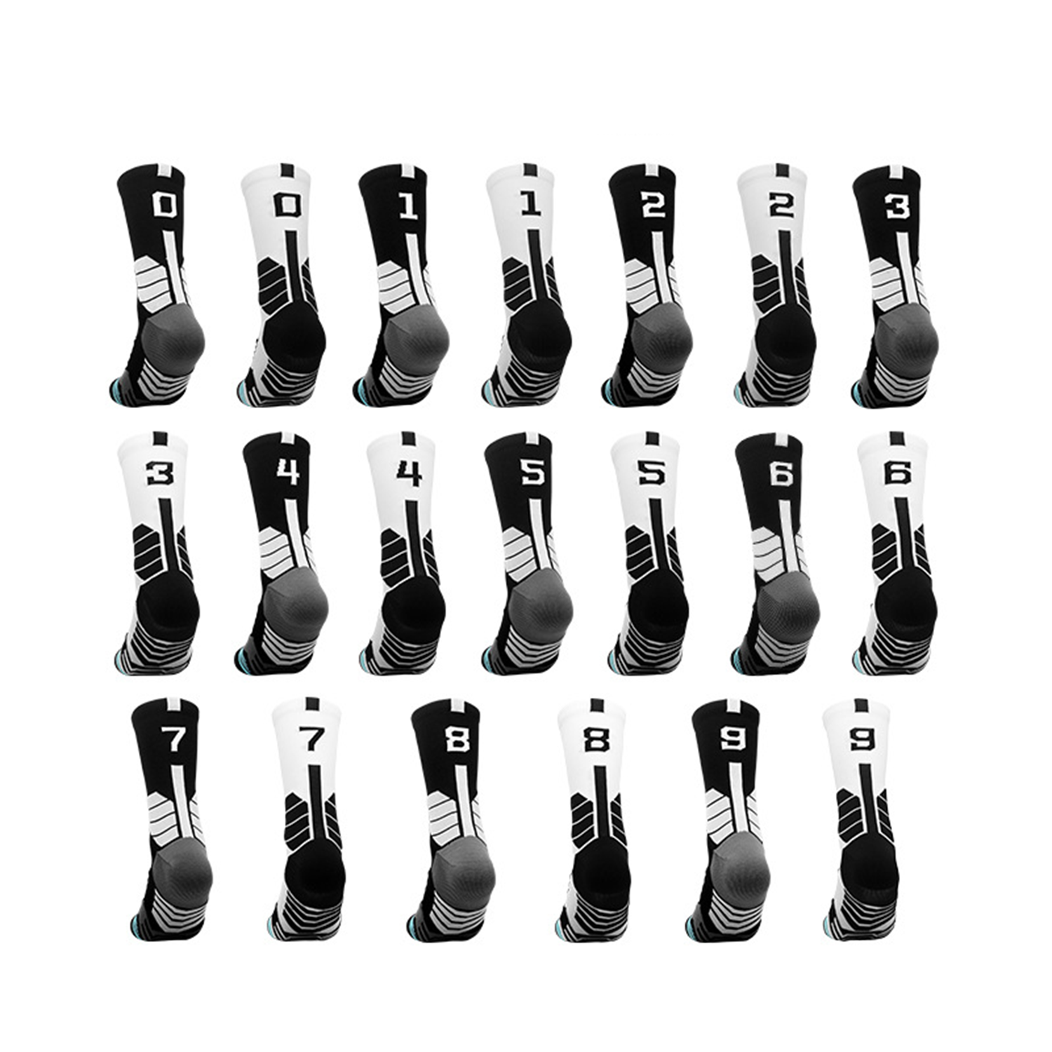 Custom Team Number Crew Socks 3