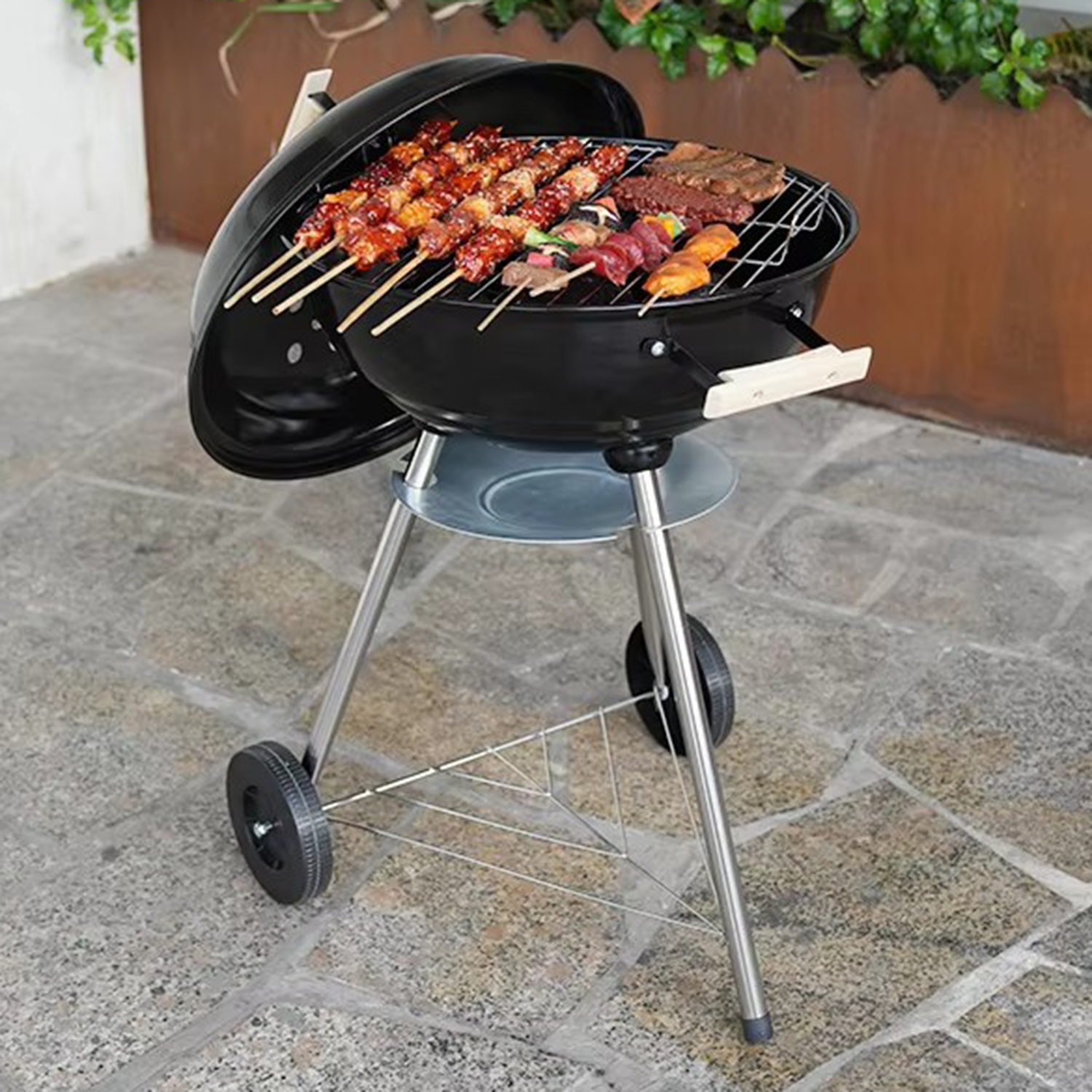 Portable Charcoal Grill with Wheels 3