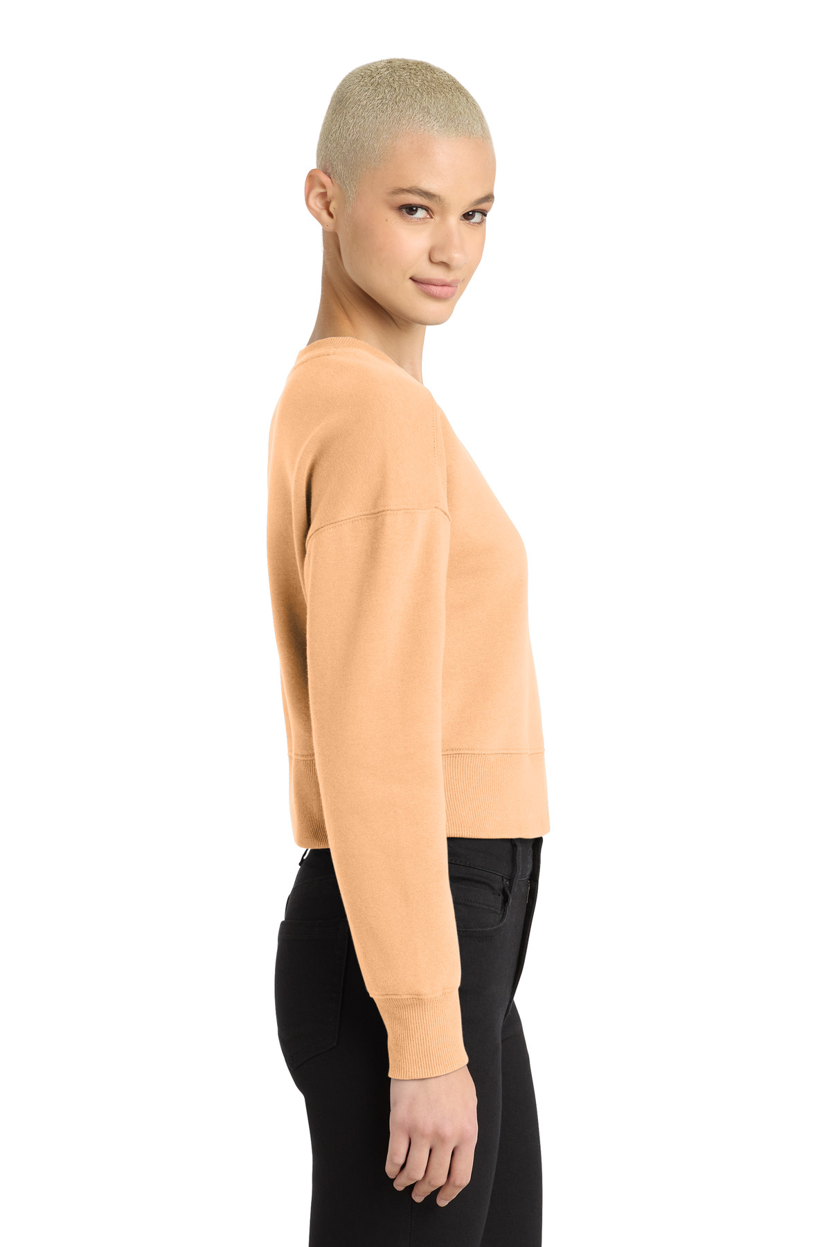 District Women's Perfect Weight Fleece Cropped Crew DT1105 11