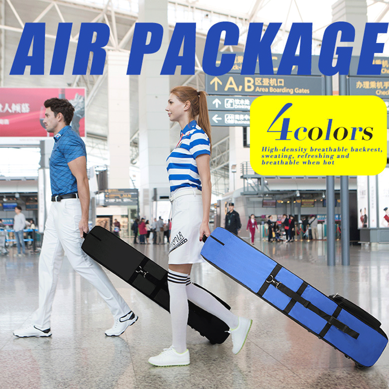 Oxford Padded Golf Travel Bags w/ high-quality Wheels 2