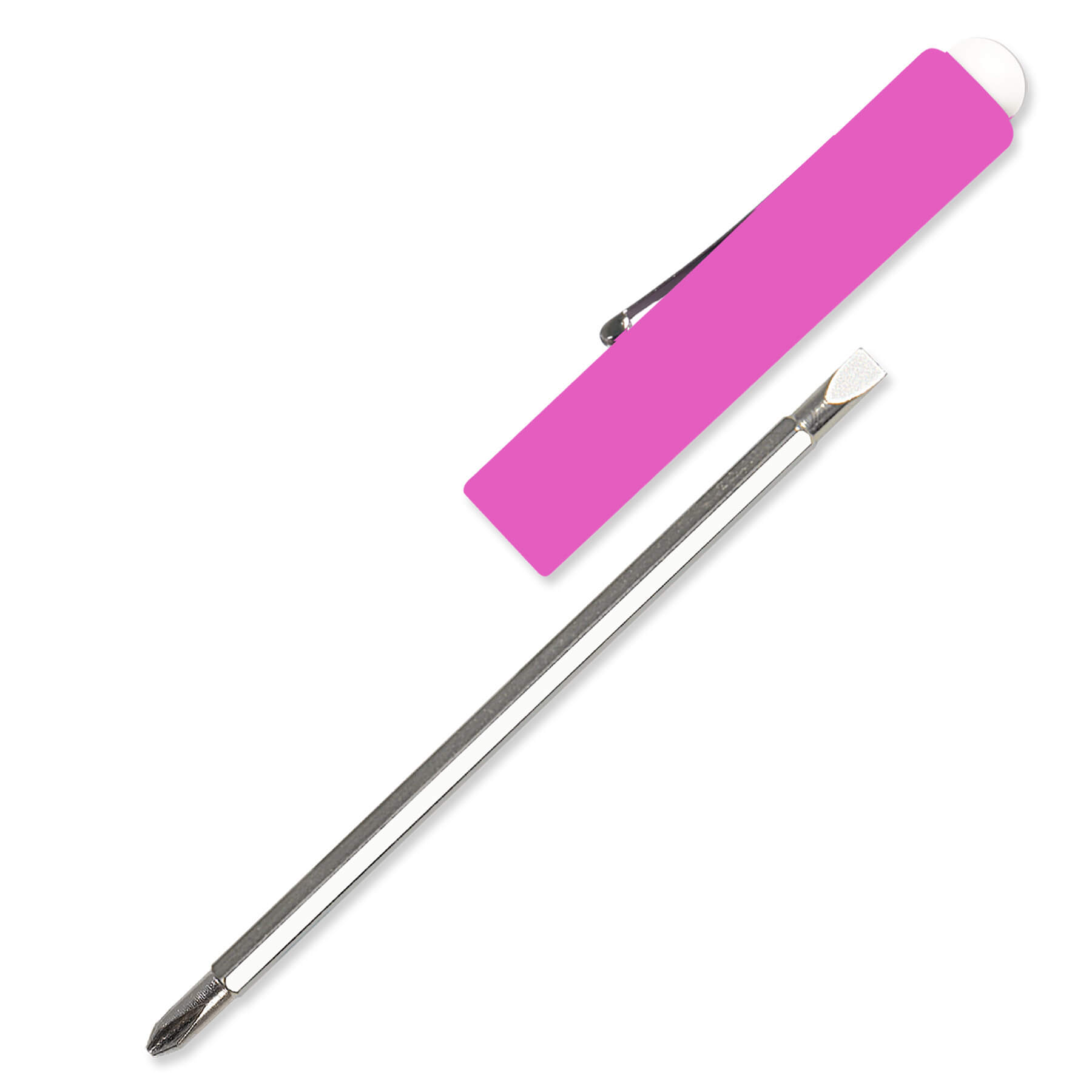 Jumbo Pocket Screwdriver Reversible Flat Blade + Button 22