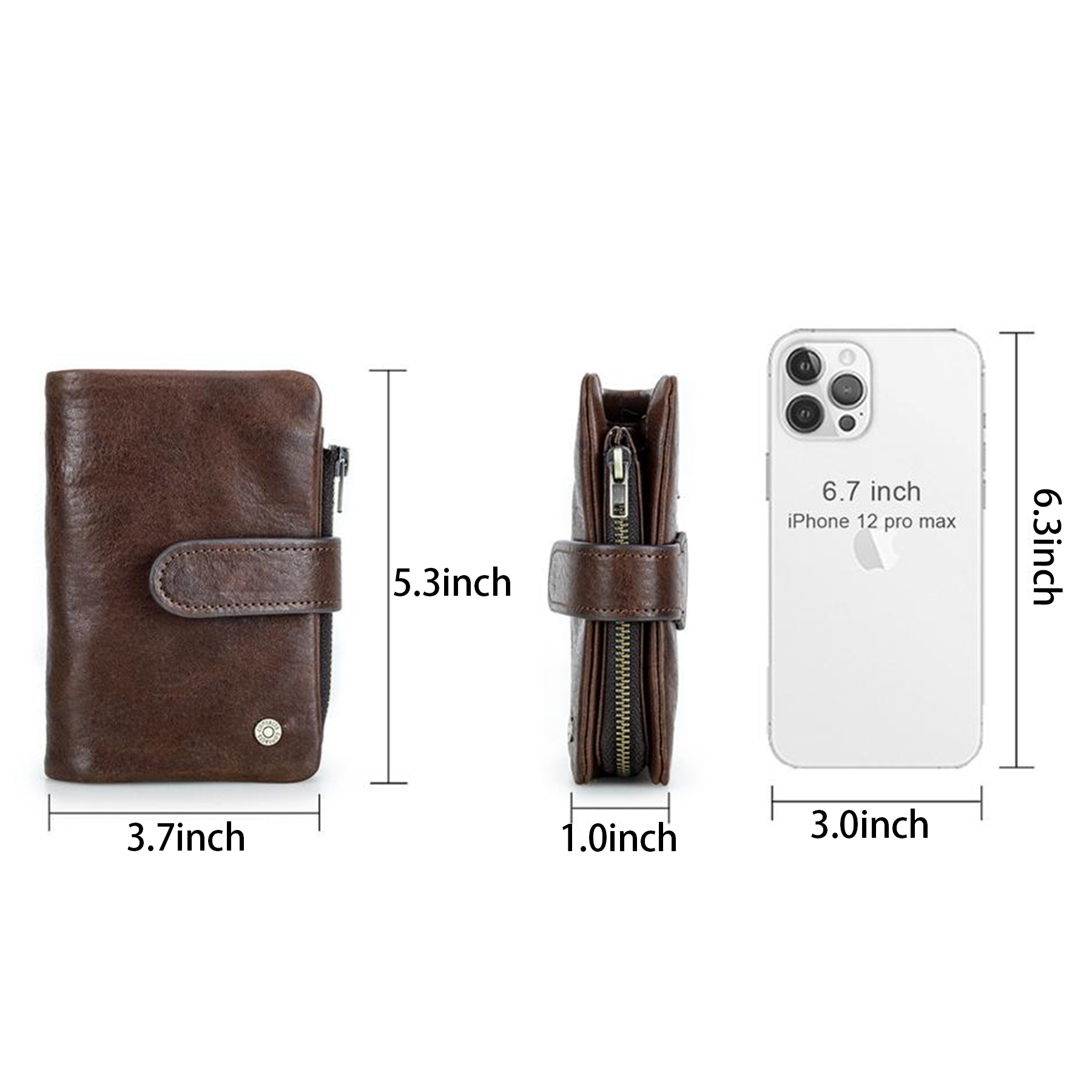 Genuine Leather Large Capacity Bifold Anti theft Wallet Men 5