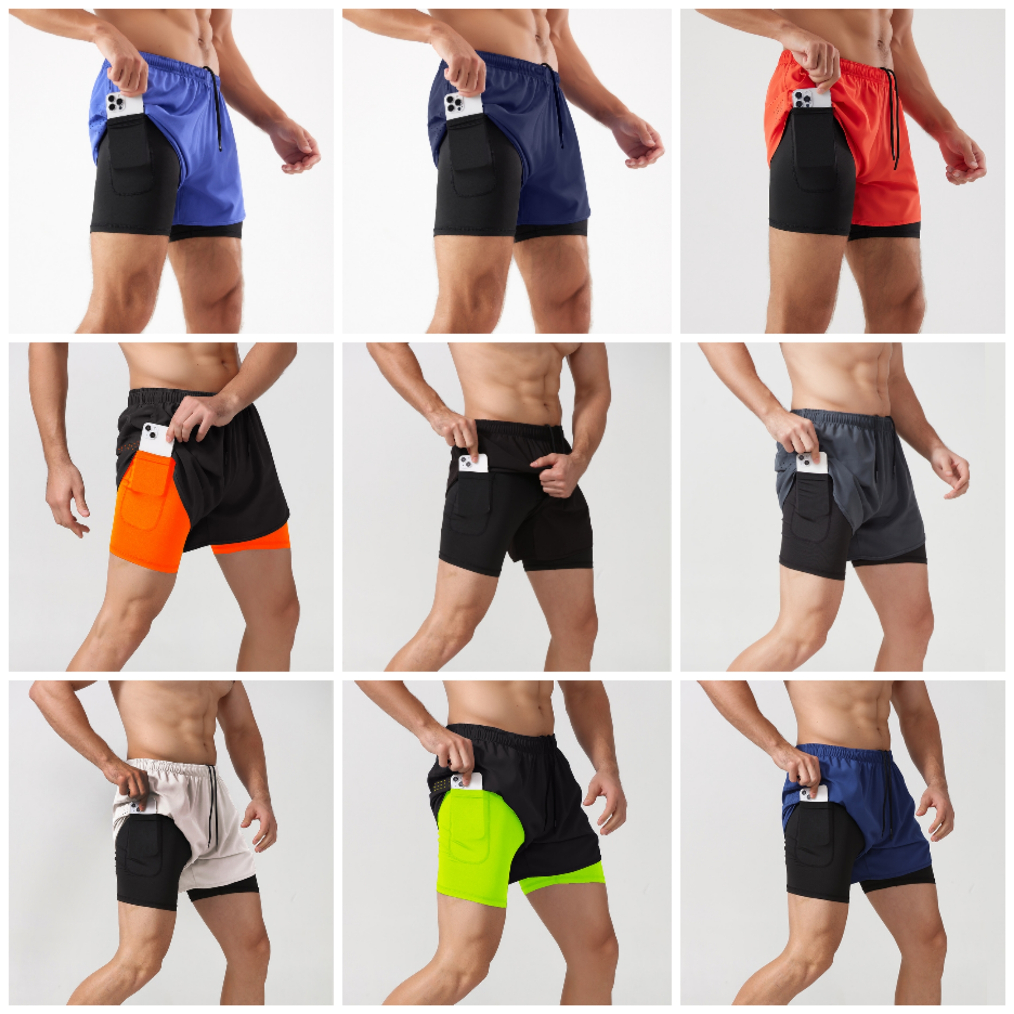 Men 2 In 1 Running Short 2