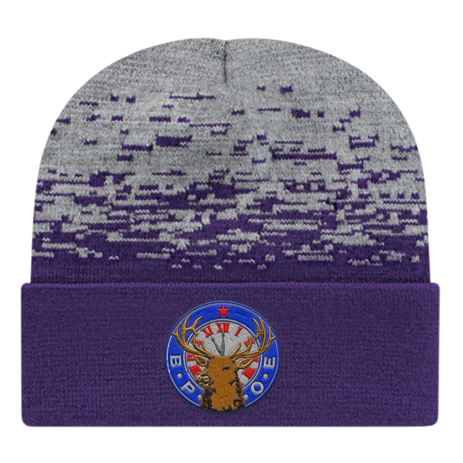 C A Static Pattern Knit Cap With Cuff 25