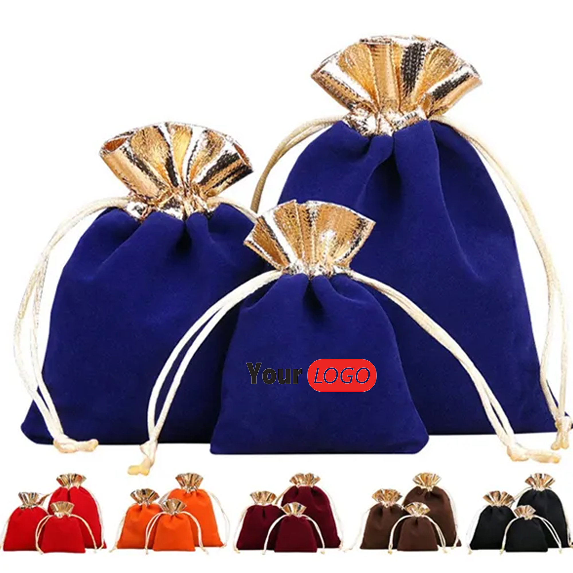 Small Velvet Jewelry Bag with Tie String 3
