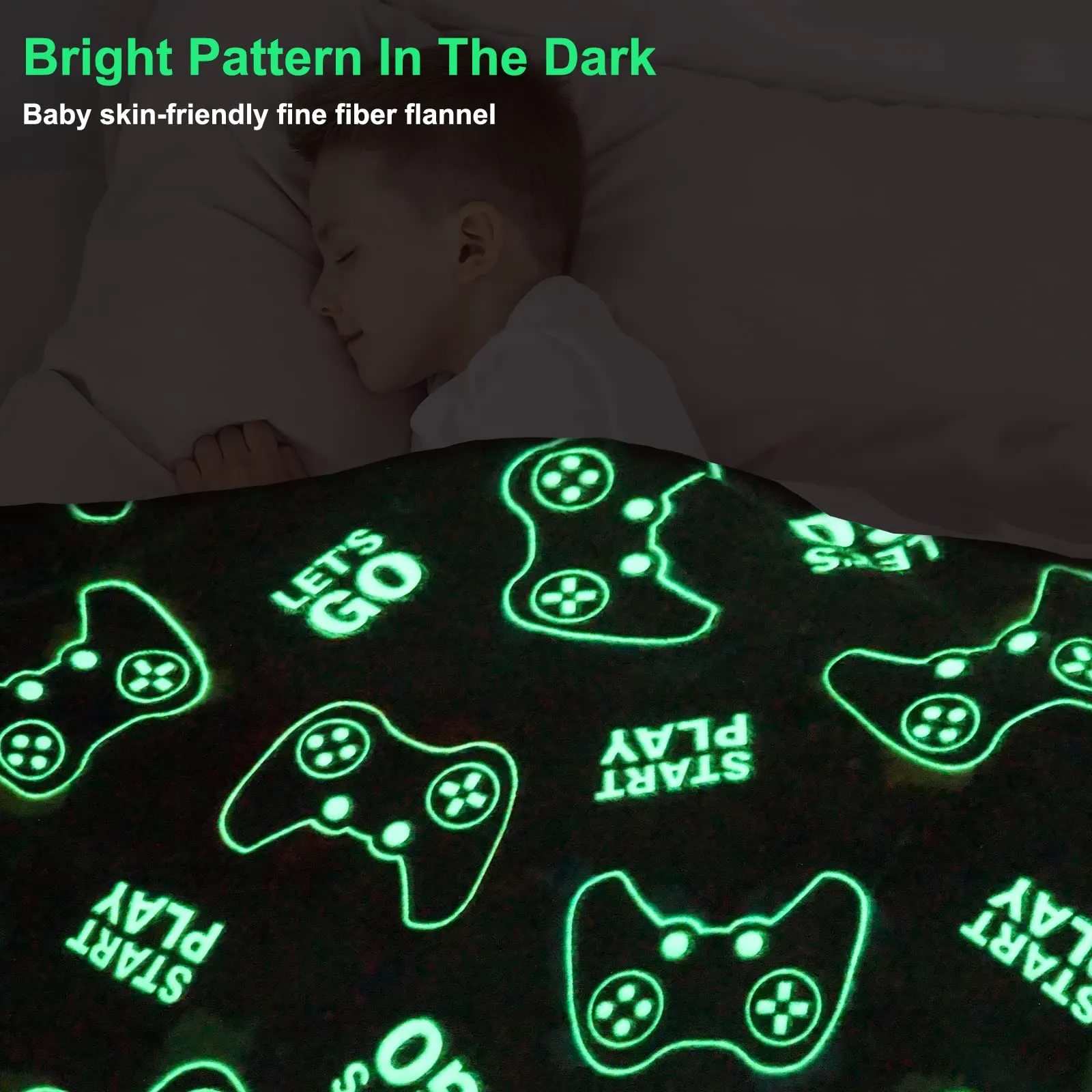Glow in the Dark Gamer Throw Blanket 9