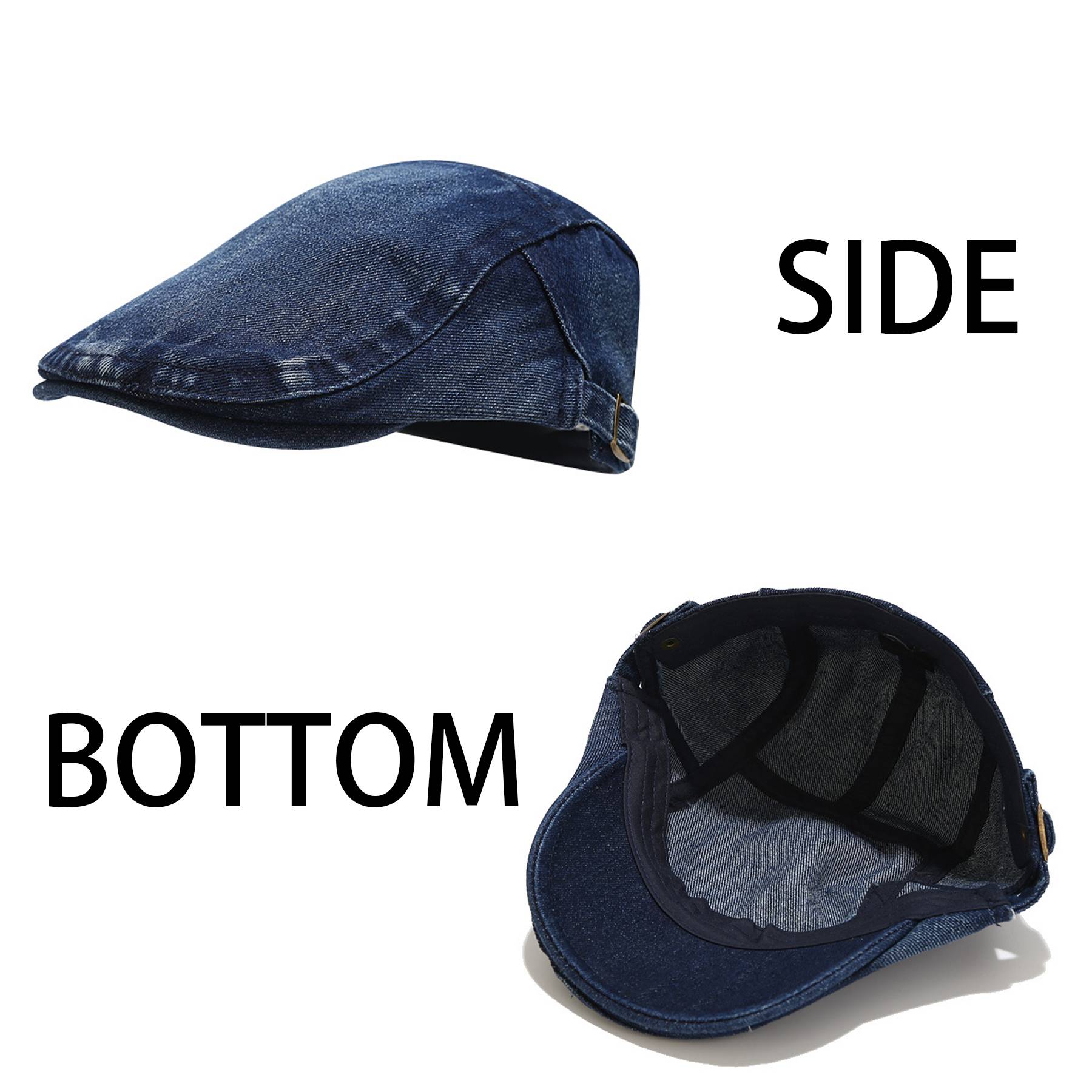 Cotton Simple denim peaked cap 1